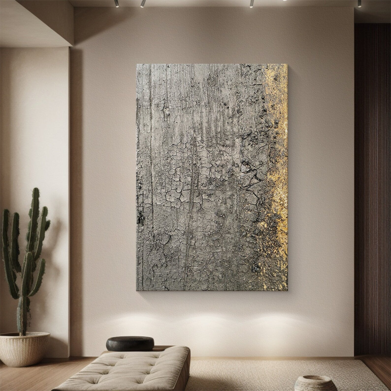 Textured Neutral Luxury | Gold Crackle