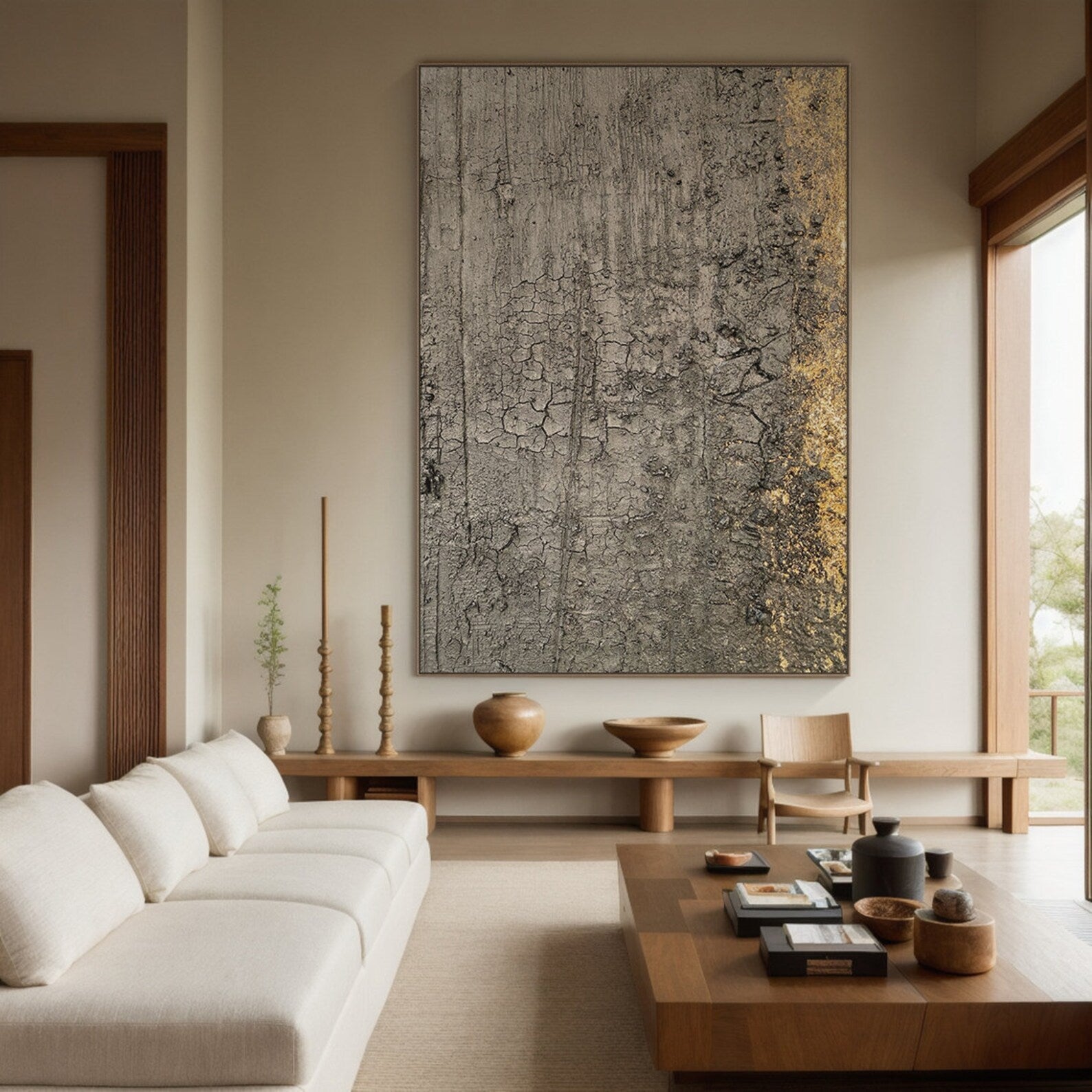 Textured Neutral Luxury | Gold Crackle