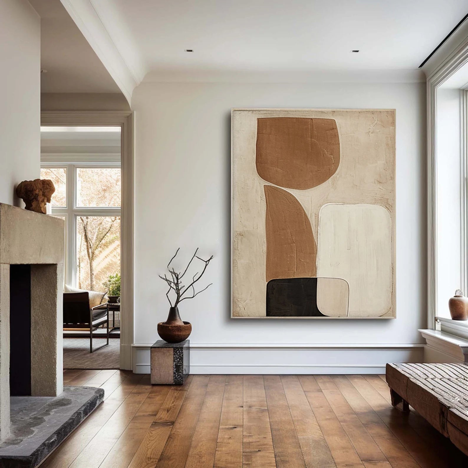 Textured Earthy Sophistication | Beige Black Depth