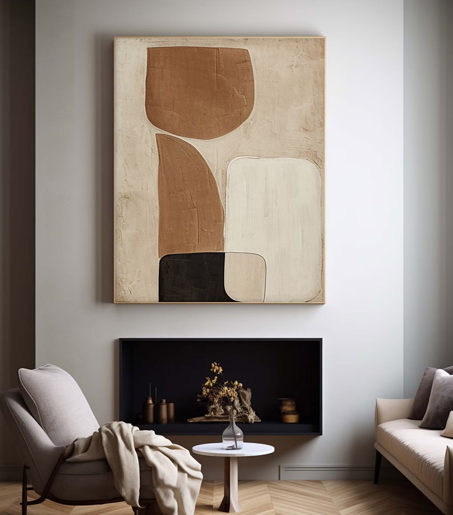 Textured Earthy Sophistication | Beige Black Depth