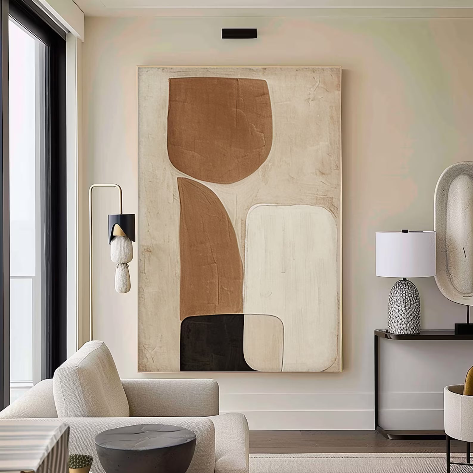 Textured Earthy Sophistication | Beige Black Depth