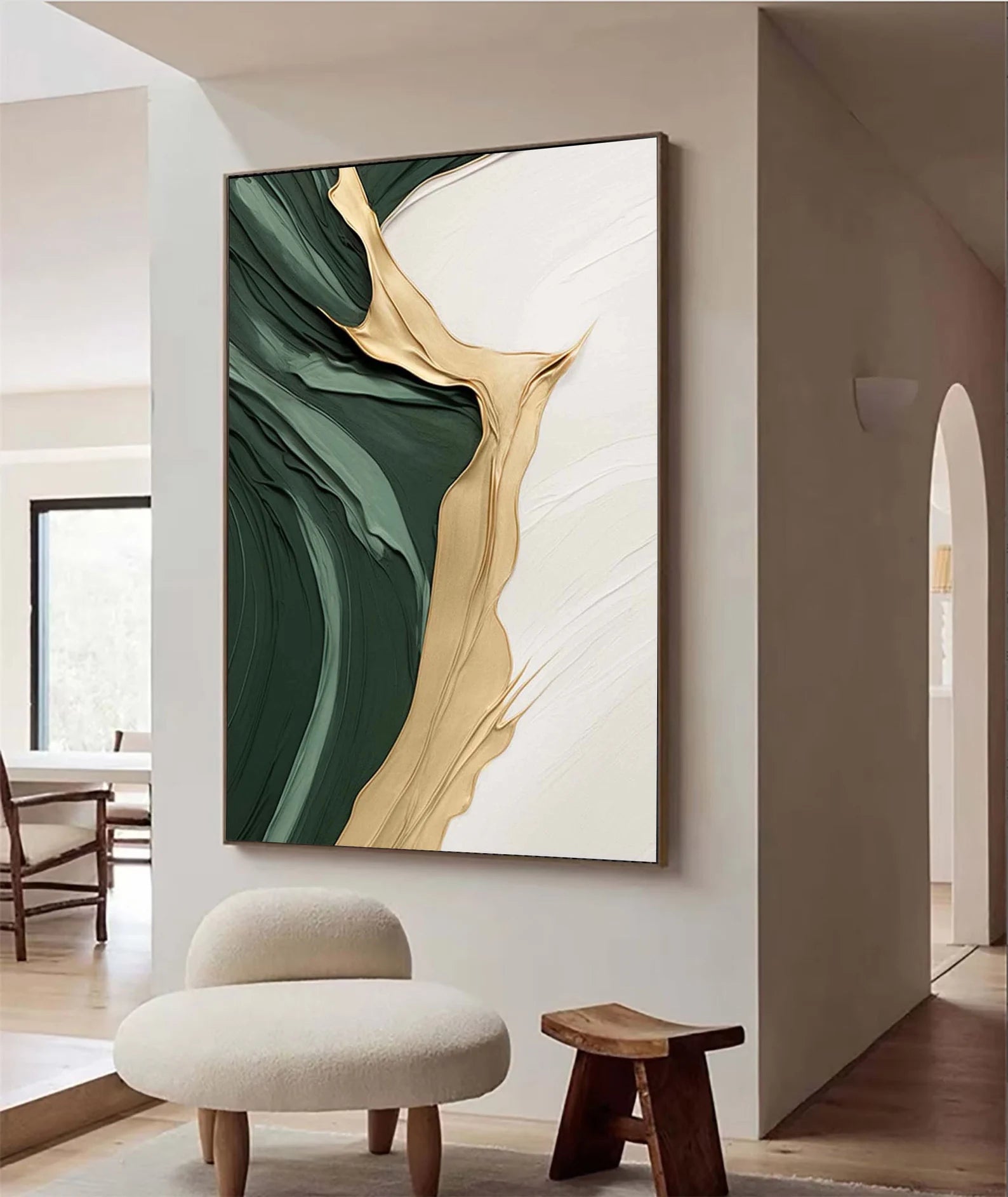 Textured Abstract Opulence | Green Gold