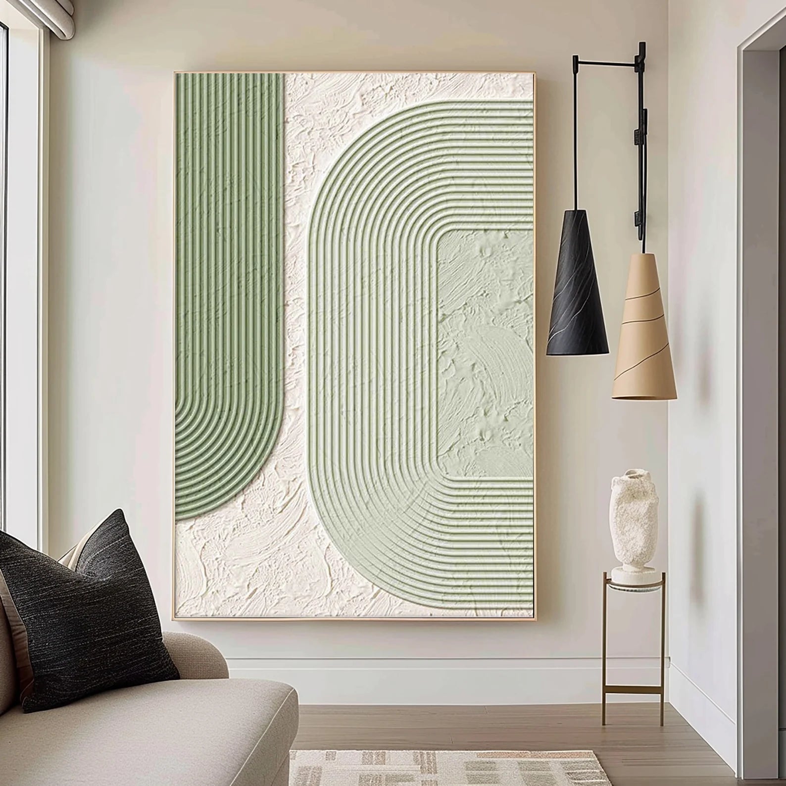 Textured Geometric Rhythm | Green White