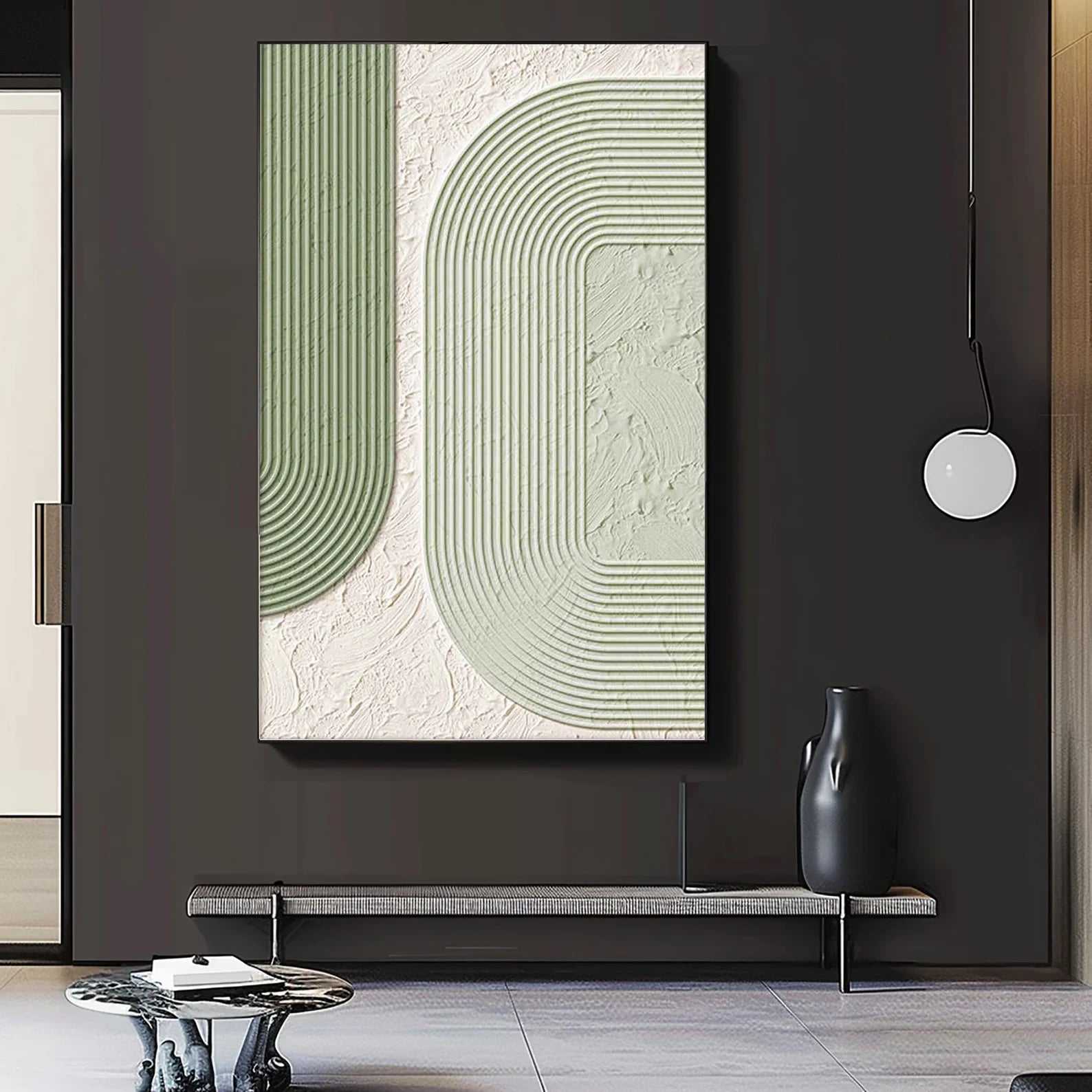 Textured Geometric Rhythm | Green White
