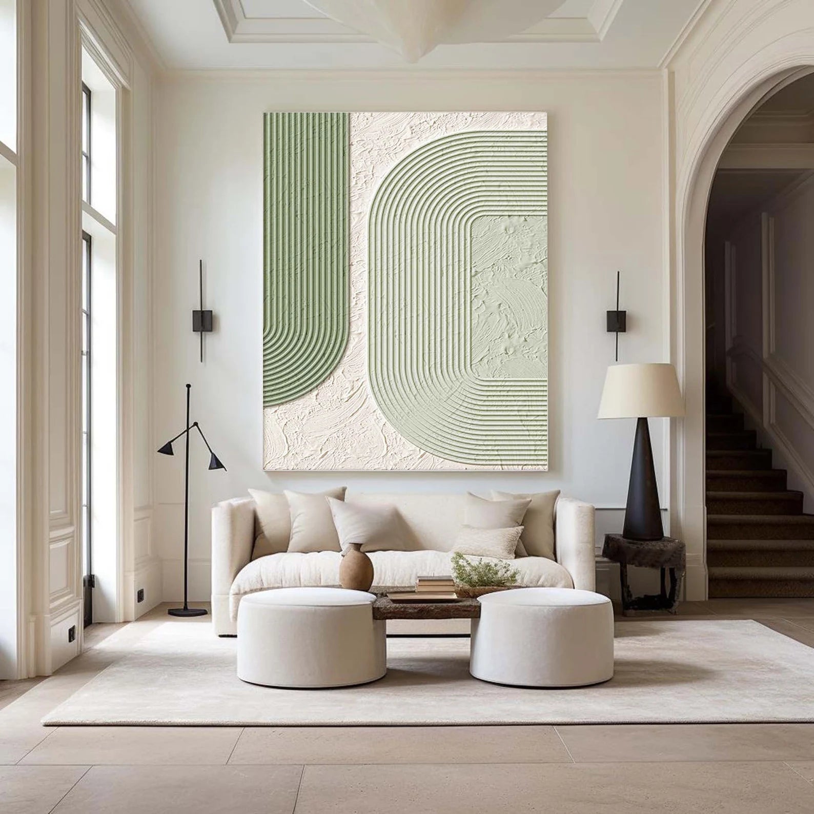 Textured Geometric Rhythm | Green White