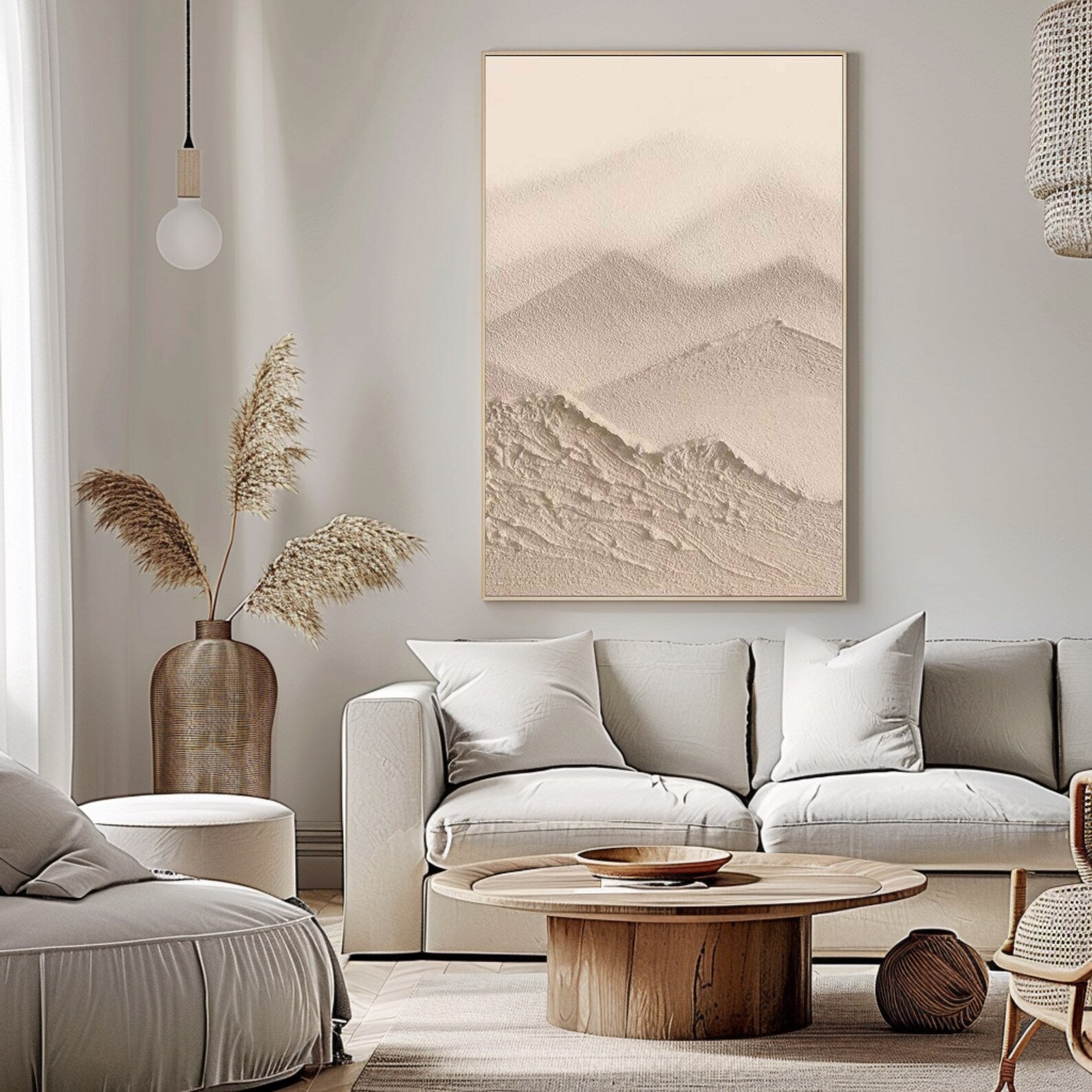 Textured Mountain Serenity | Beige Haze