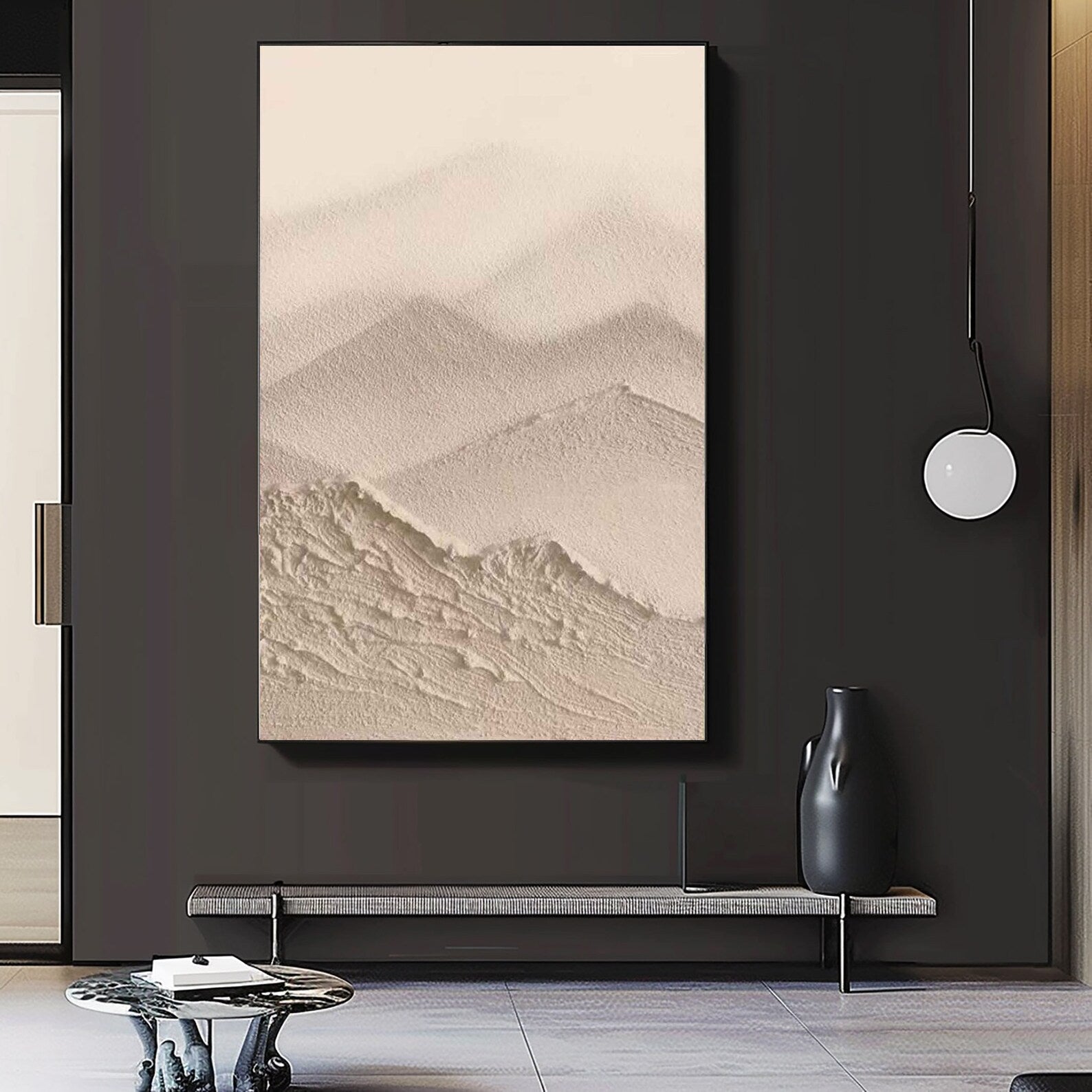 Textured Mountain Serenity | Beige Haze