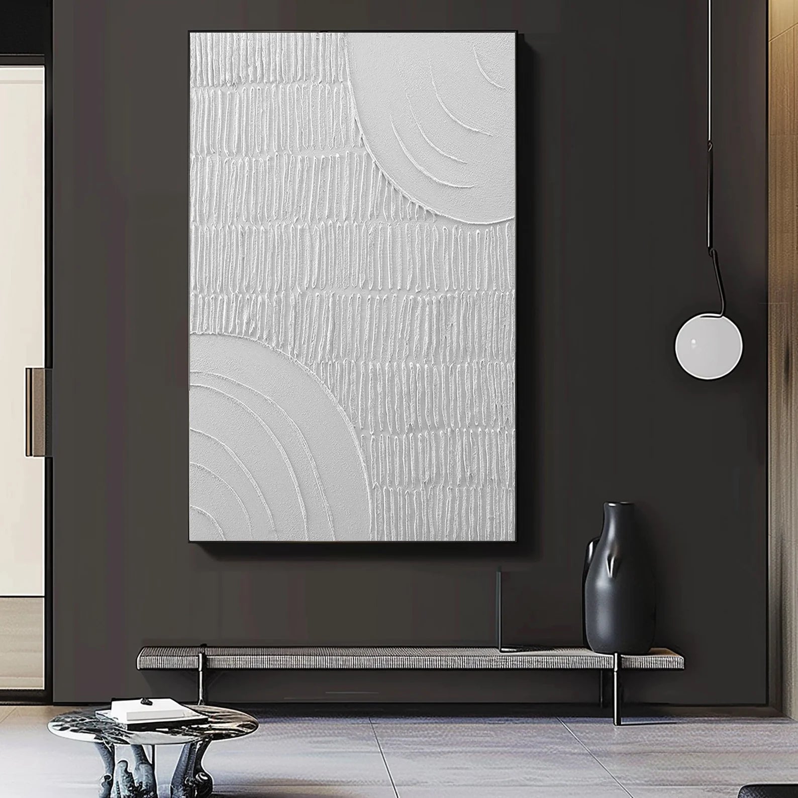 Textured Geometric Purity | White Minimal