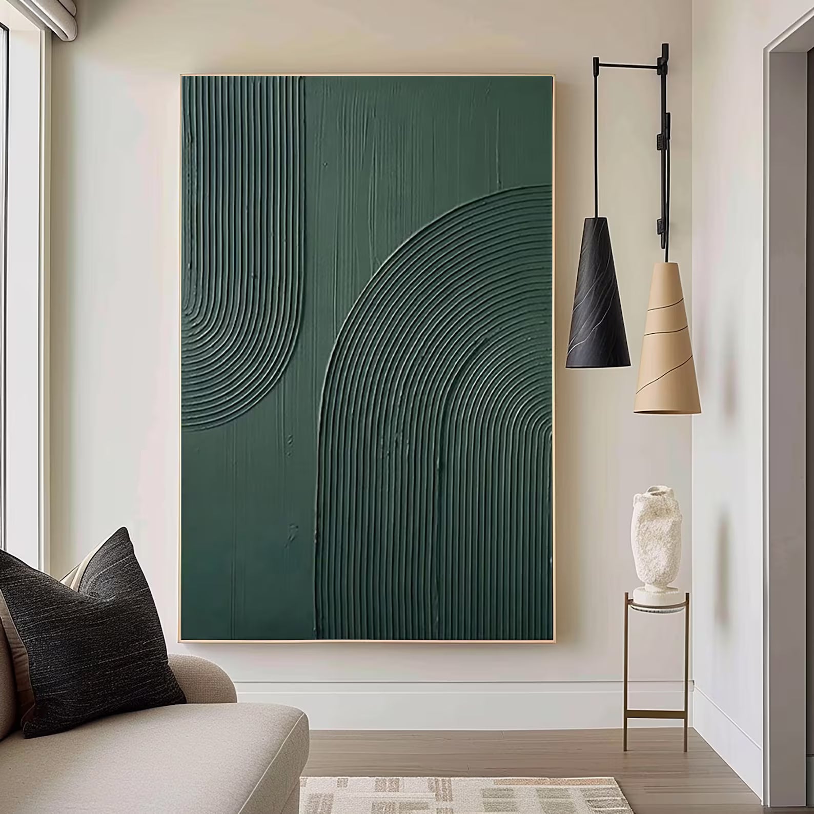 Textured Geometric Depth | Green Minimal