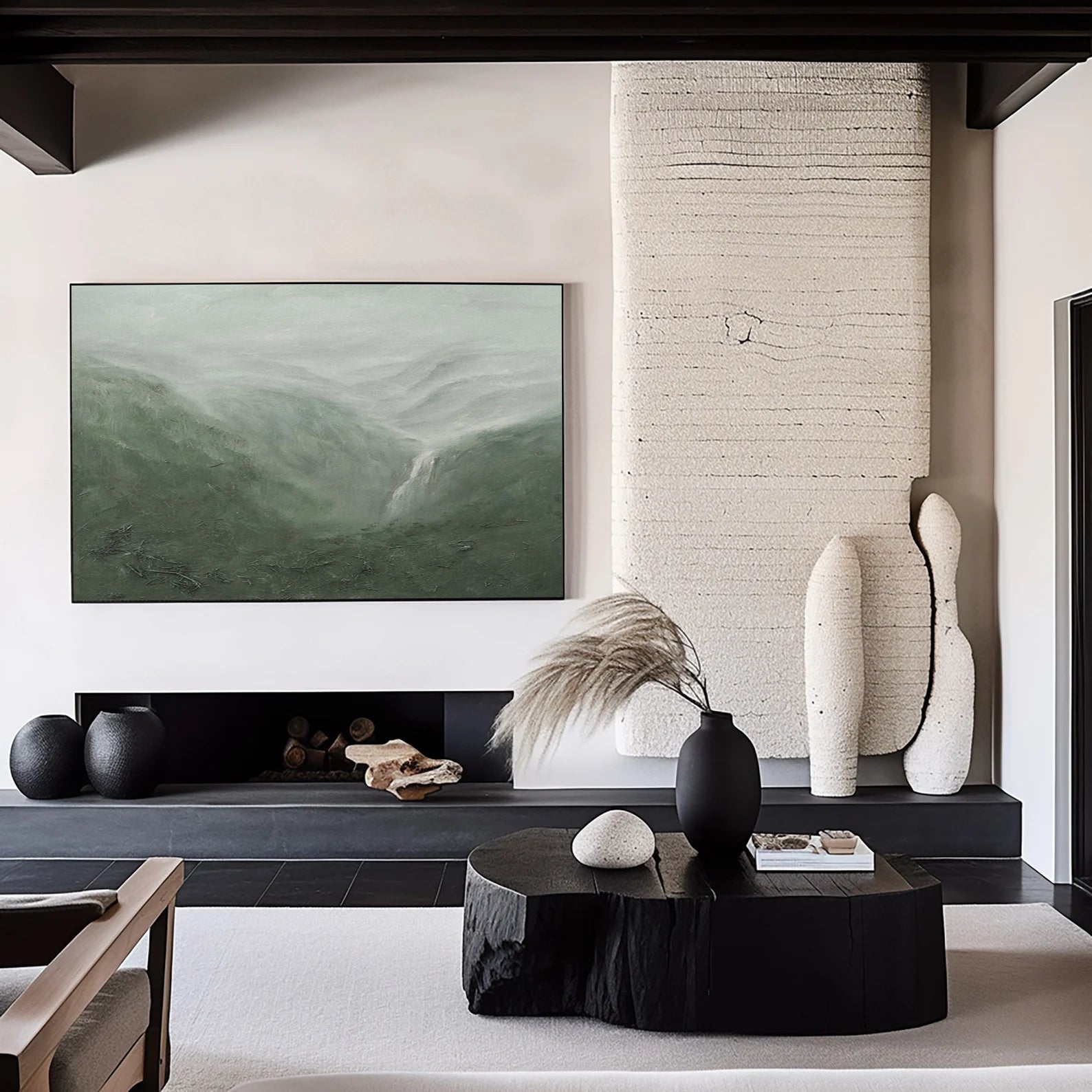 Textured Landscape Serenity | Green Mist