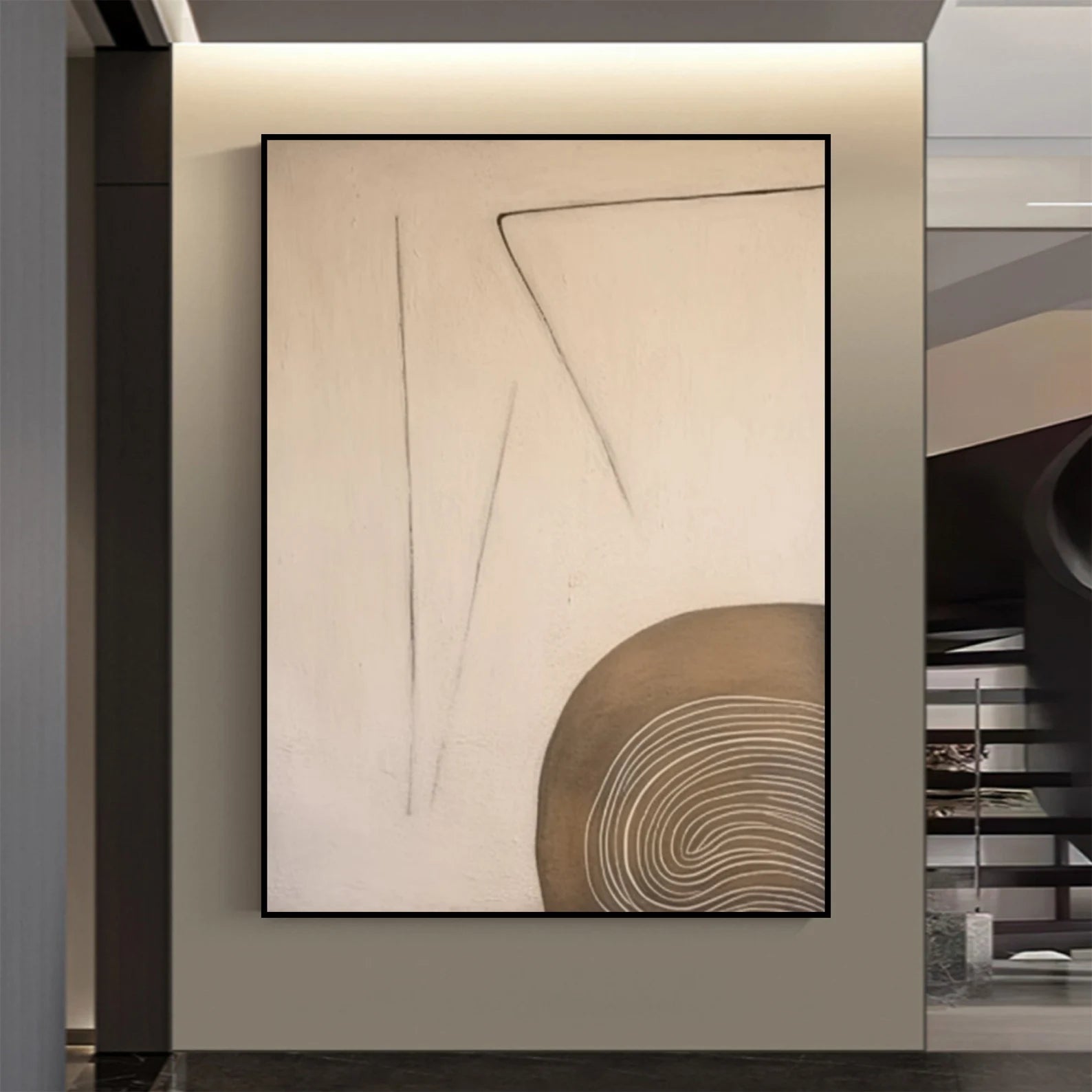 Textured Minimalist Opulence | Umber Swirl