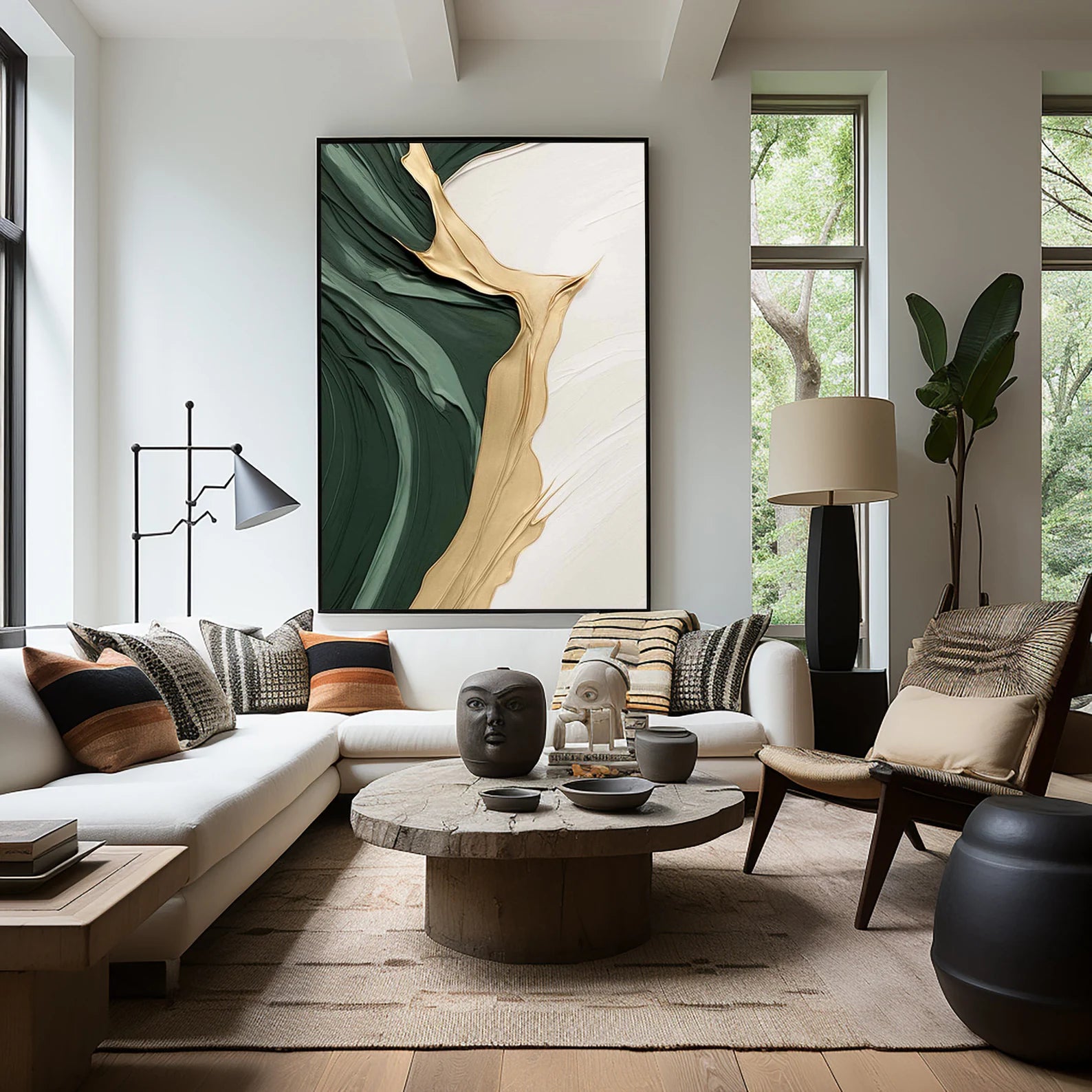 Textured Abstract Opulence | Green Gold