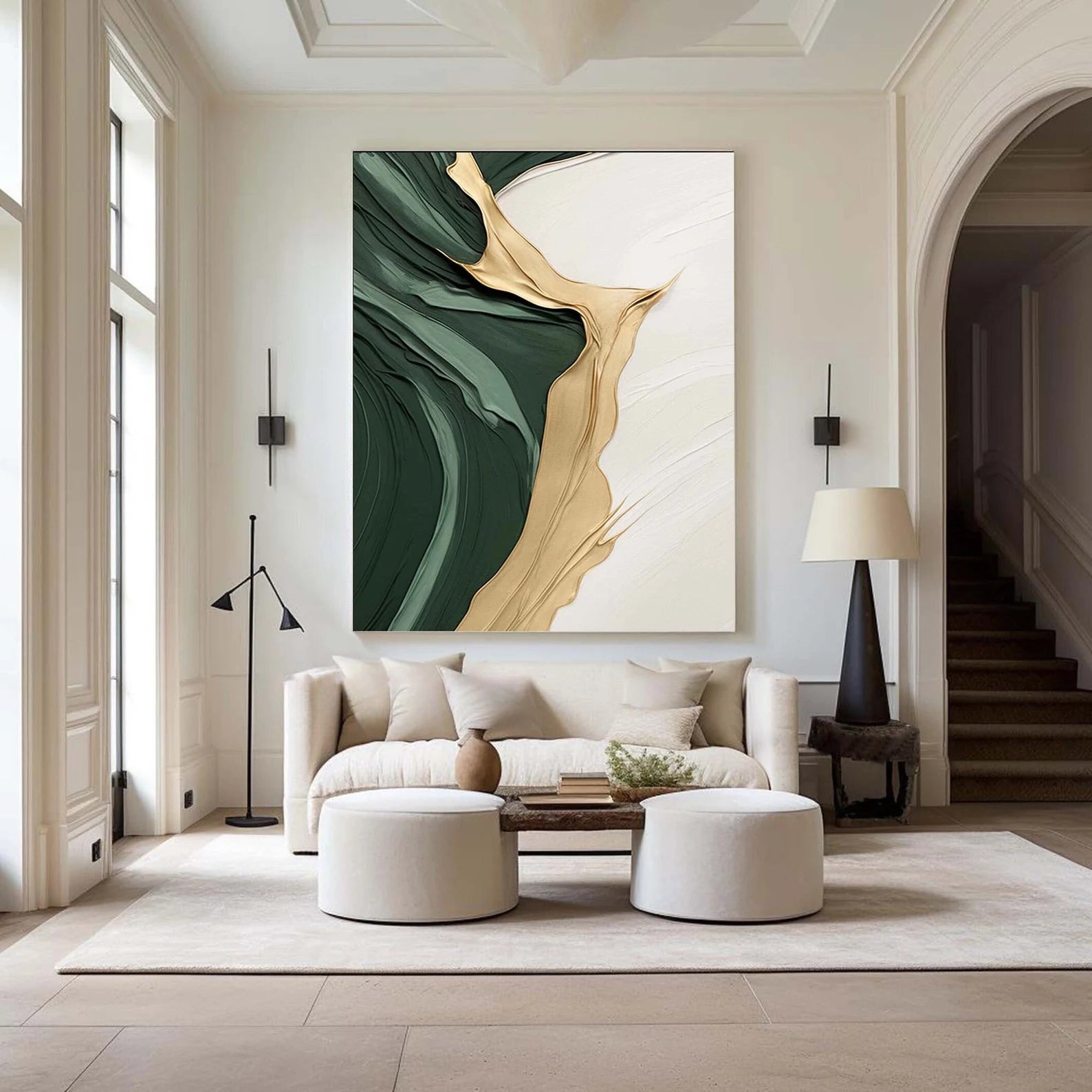 Textured Abstract Opulence | Green Gold