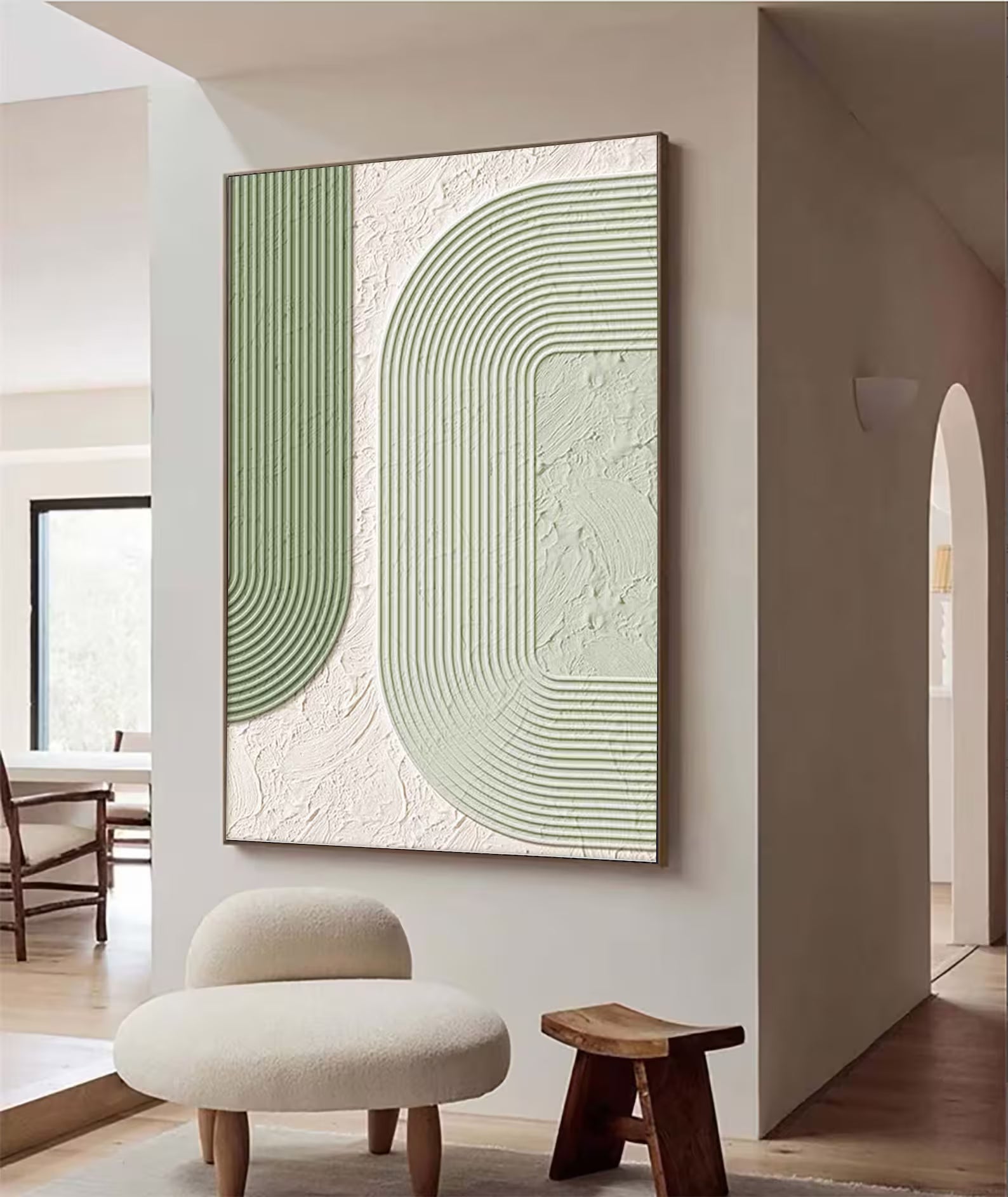 Textured Geometric Rhythm | Green White