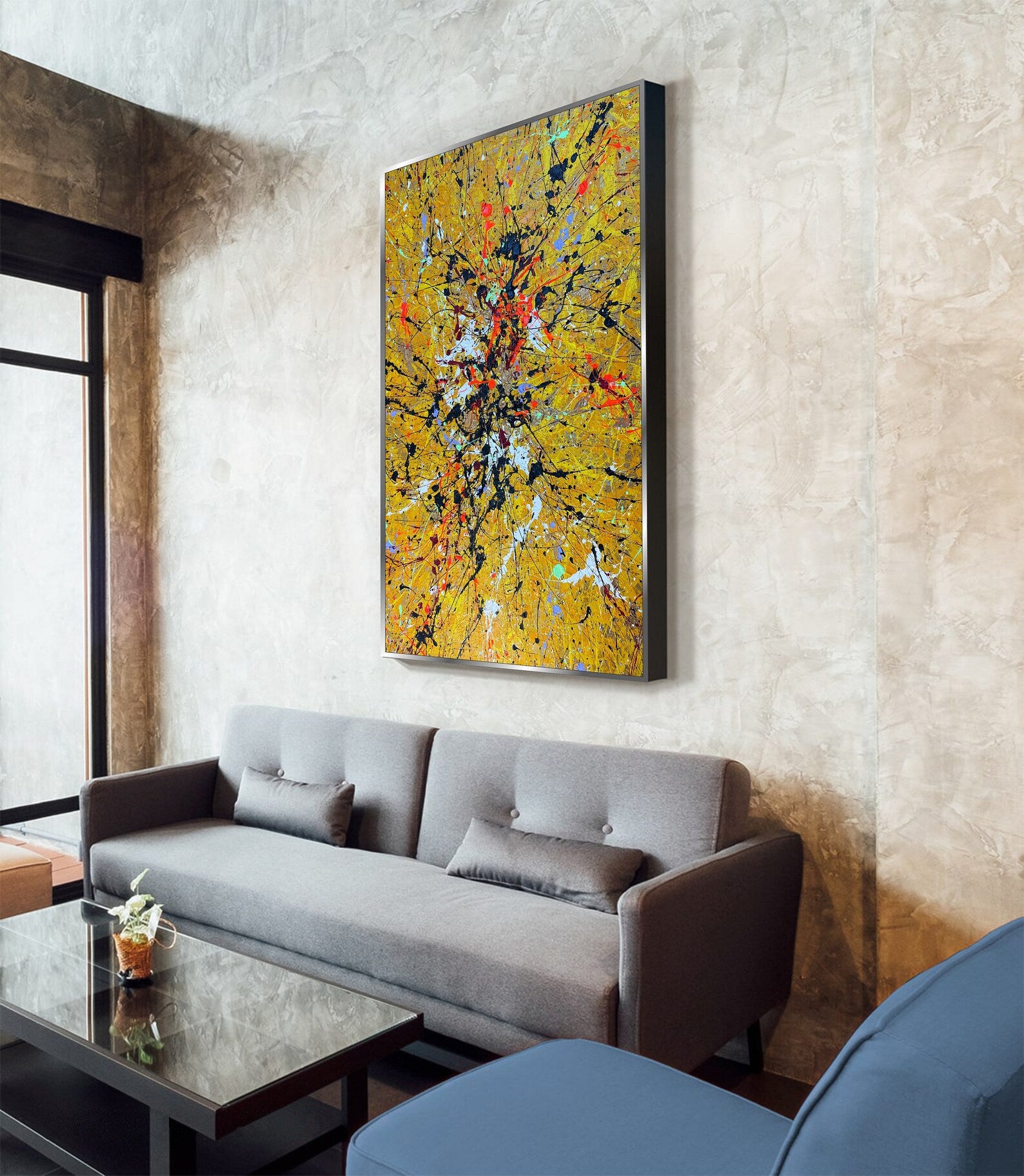 Textured Splatter Vibrancy | Golden Backdrop