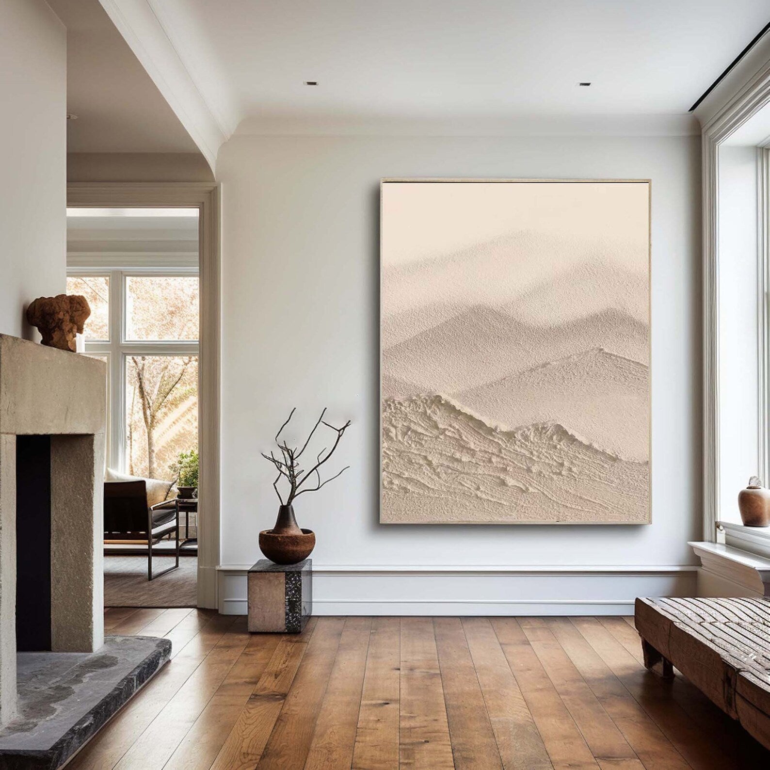 Textured Mountain Serenity | Beige Haze