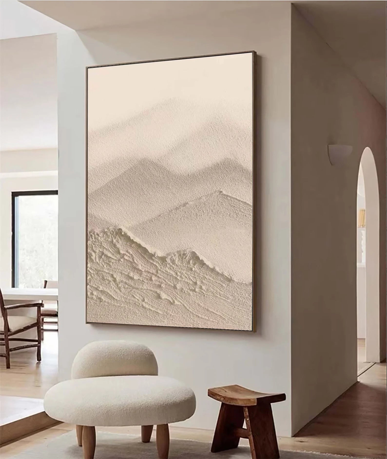 Textured Mountain Serenity | Beige Haze