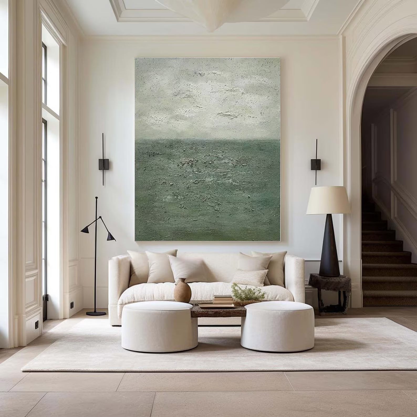 Textured Landscape Serenity | Green Gray