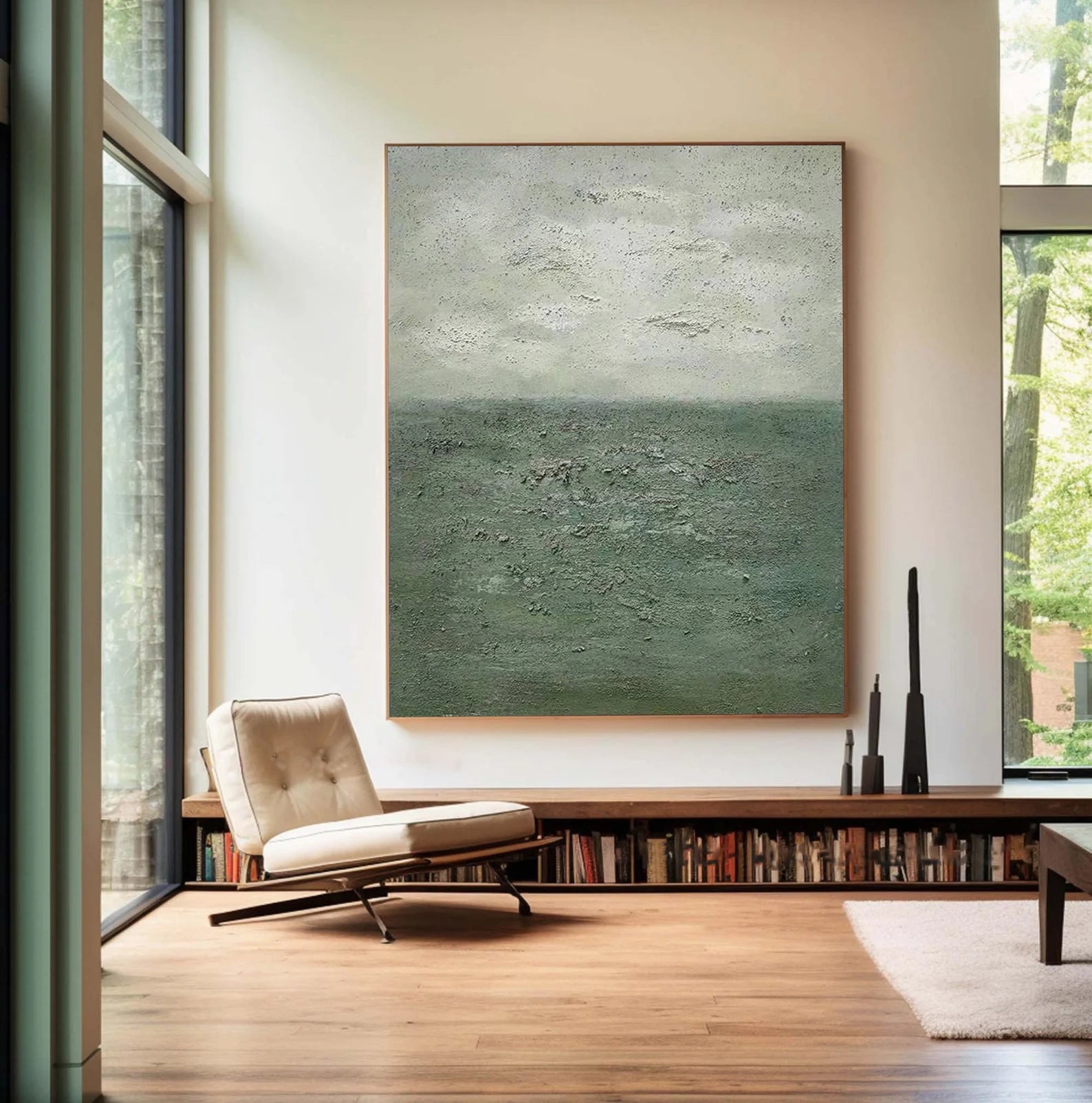 Textured Landscape Serenity | Green Gray