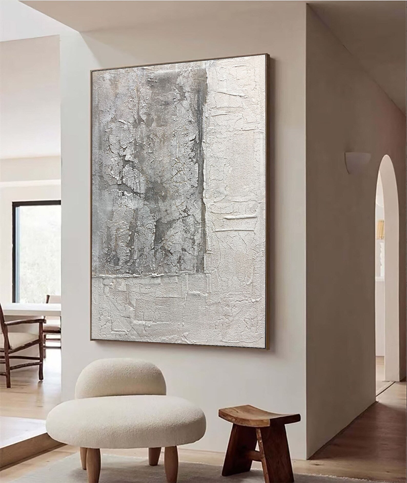 Textured Abstract Grandeur | Gray White