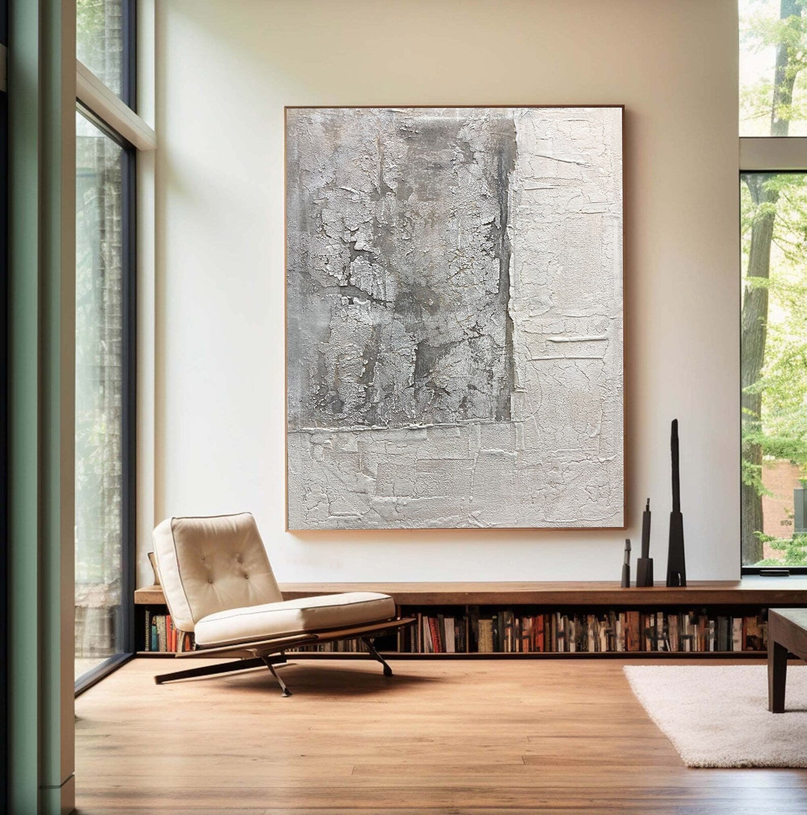 Textured Abstract Grandeur | Gray White