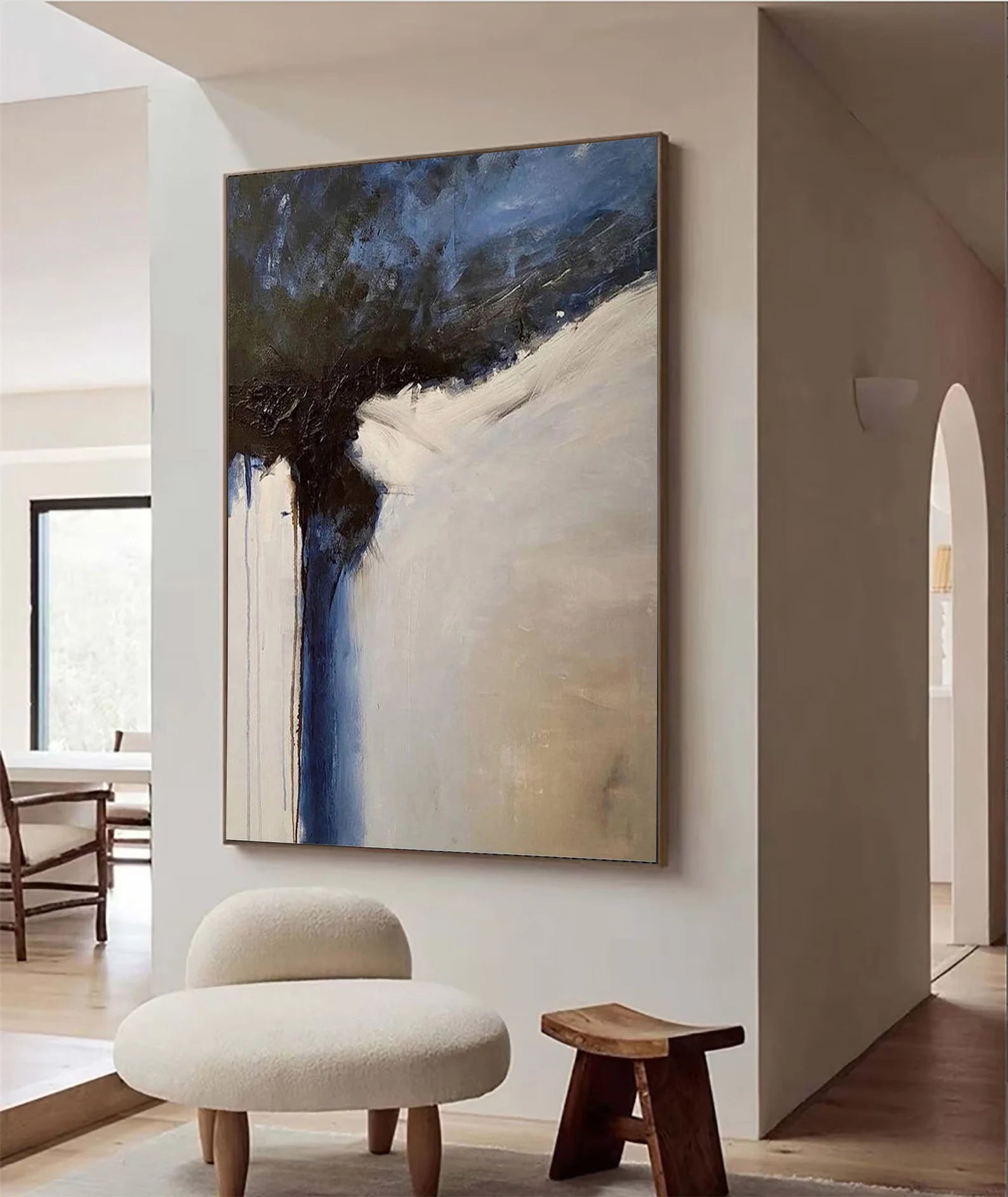 Textured Abstract Flow | Blue Beige