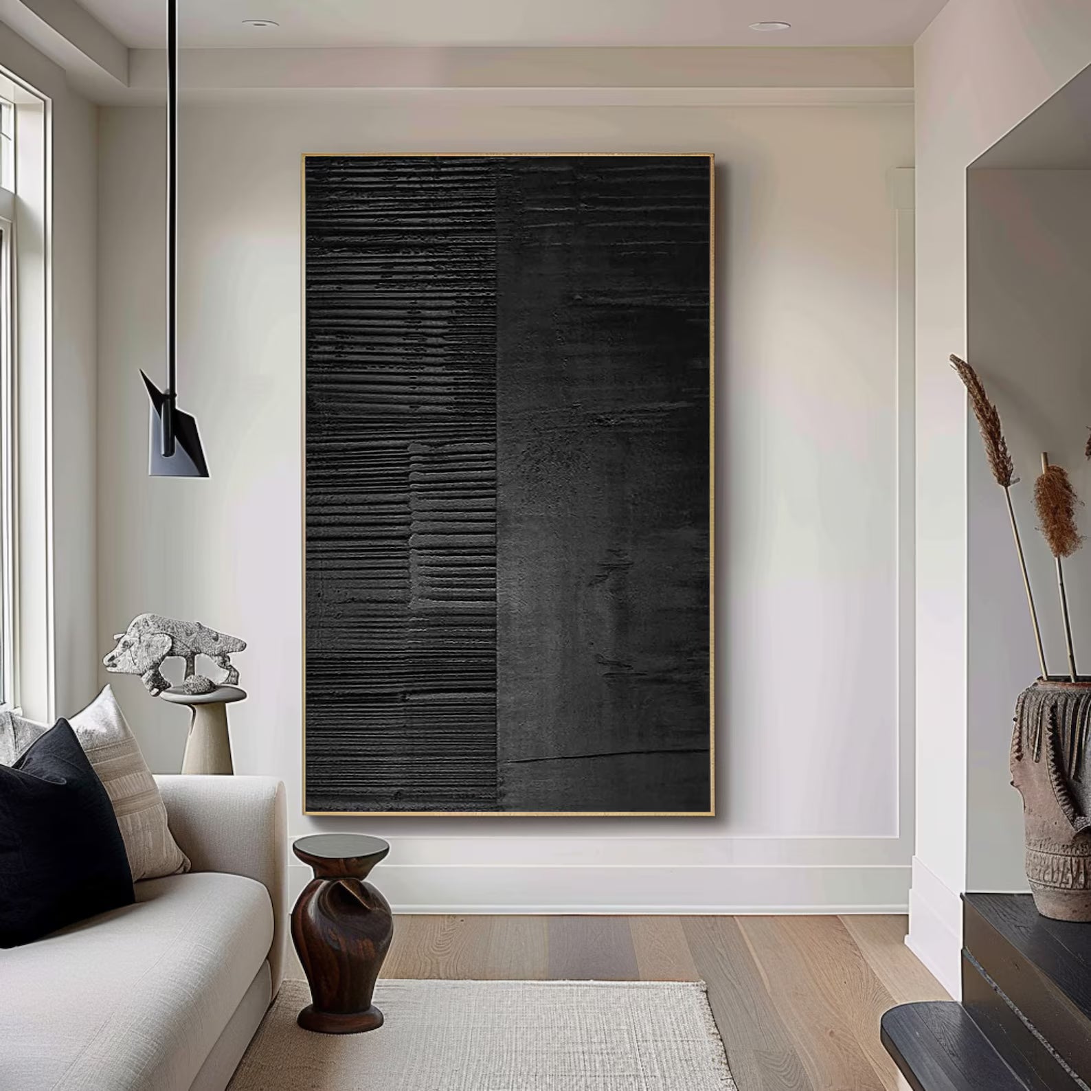 Textured Monochrome Depth | Black Lines