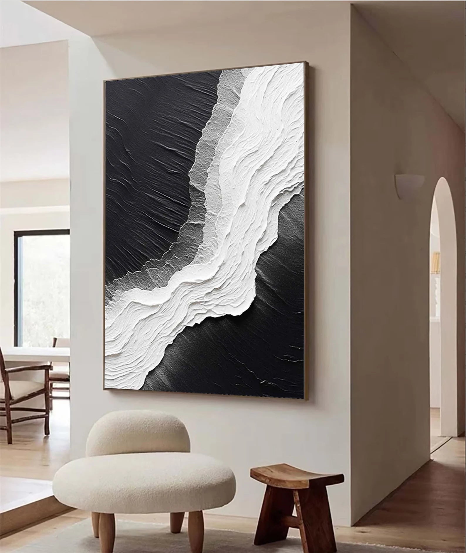 Textured Wave Sophistication | Black White