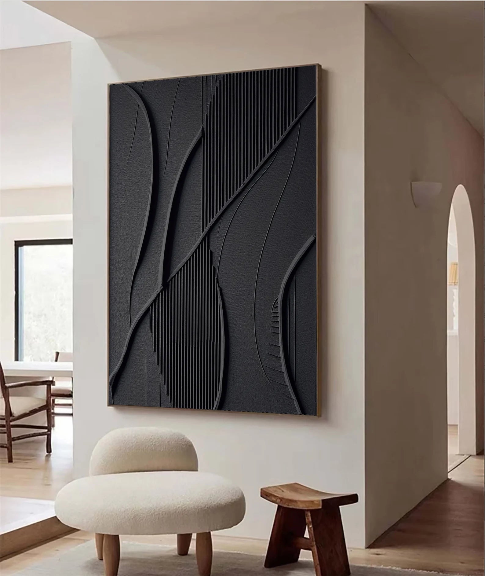 Textured Geometric Sophistication | Black Luxe