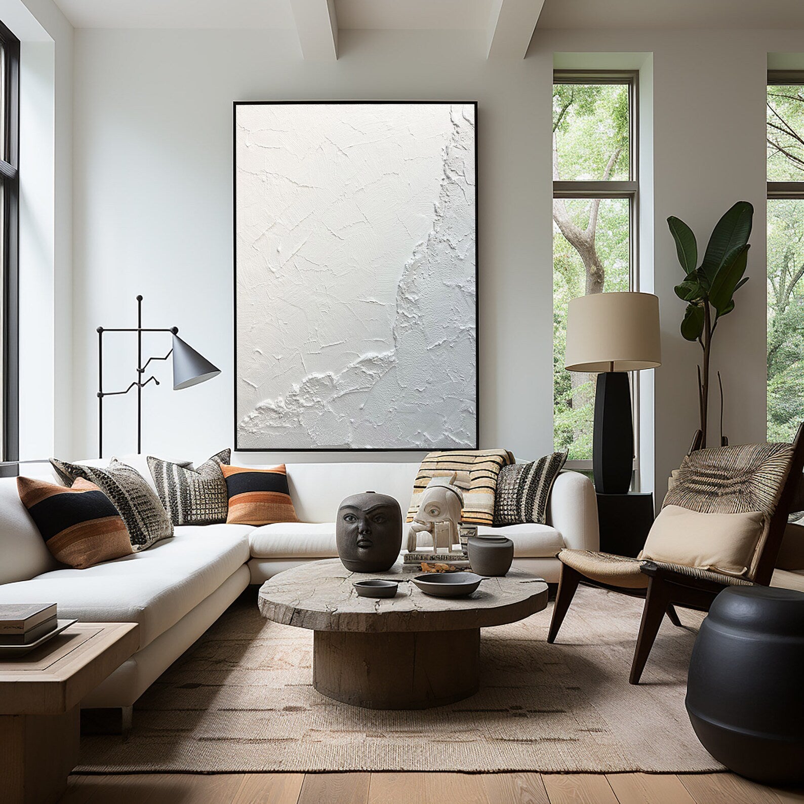 Textured Monochrome Elegance | White Artistry