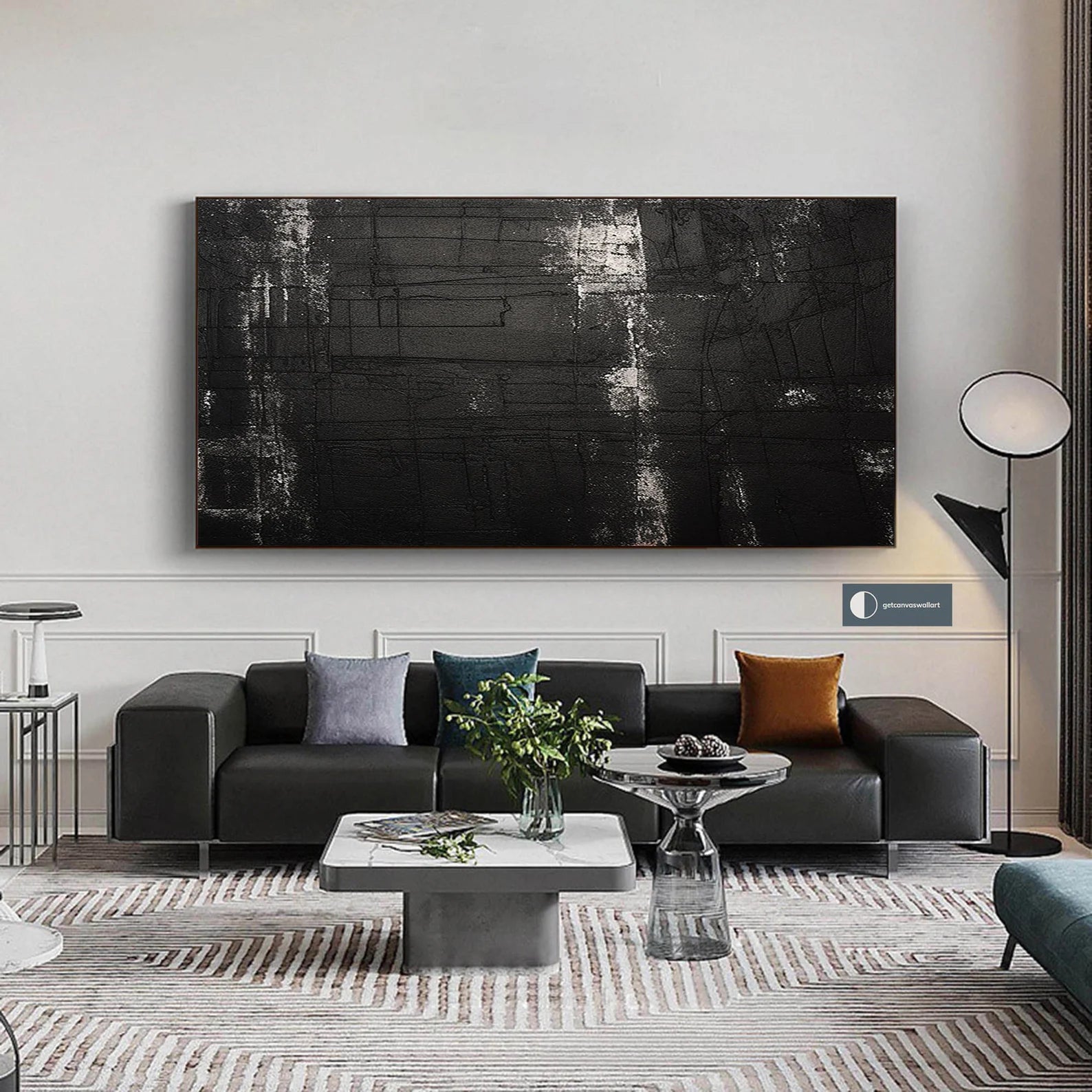 Textured Monochrome Grandeur | Black Silver