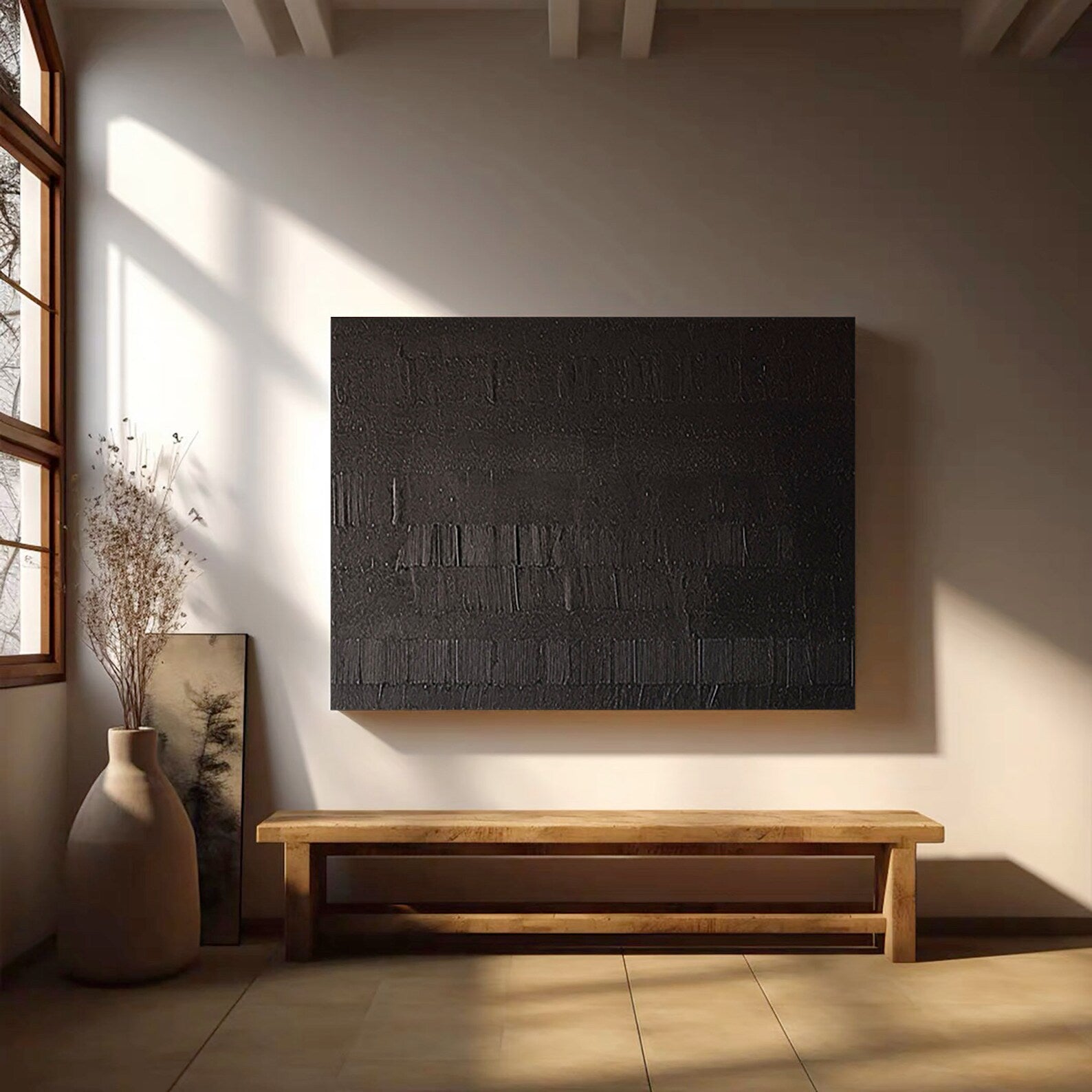 Textured Monochrome Depth | Black Elegance