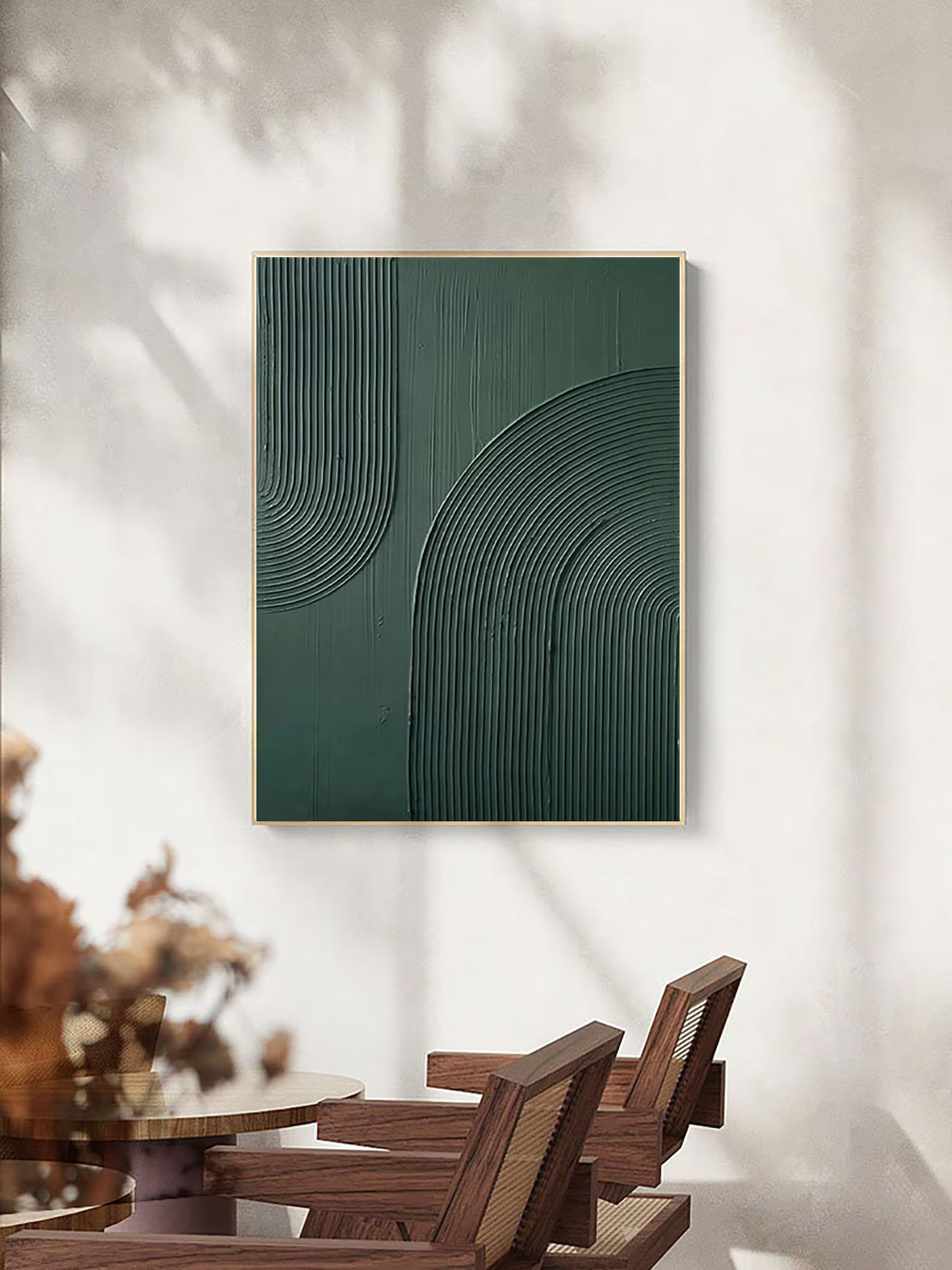 Textured Geometric Depth | Green Minimal