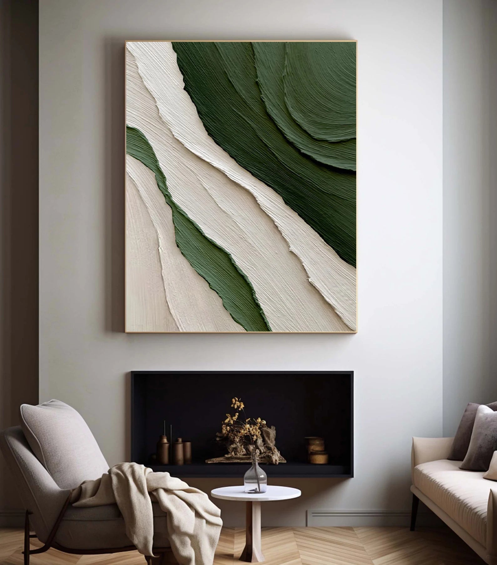 Textured Nature Flow | Green Beige