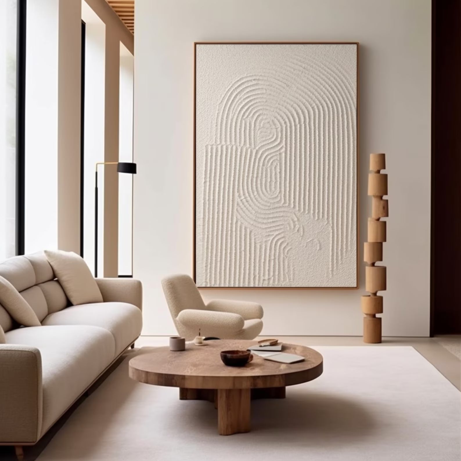 Textured Line Minimalism | Beige Artistry