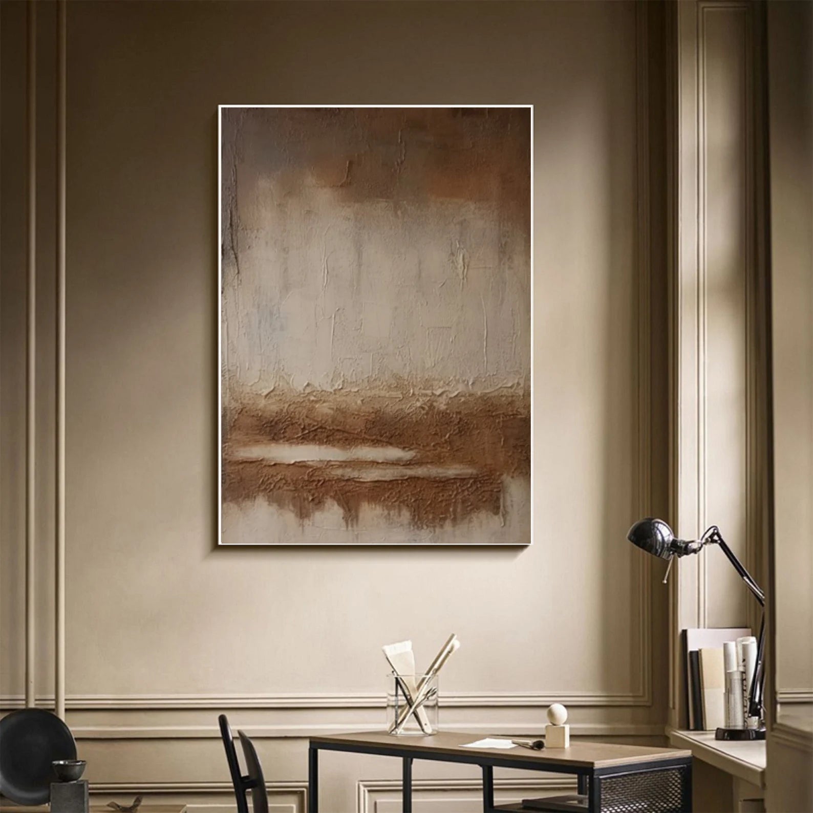 Textured Earthy Serenity | Brown Beige