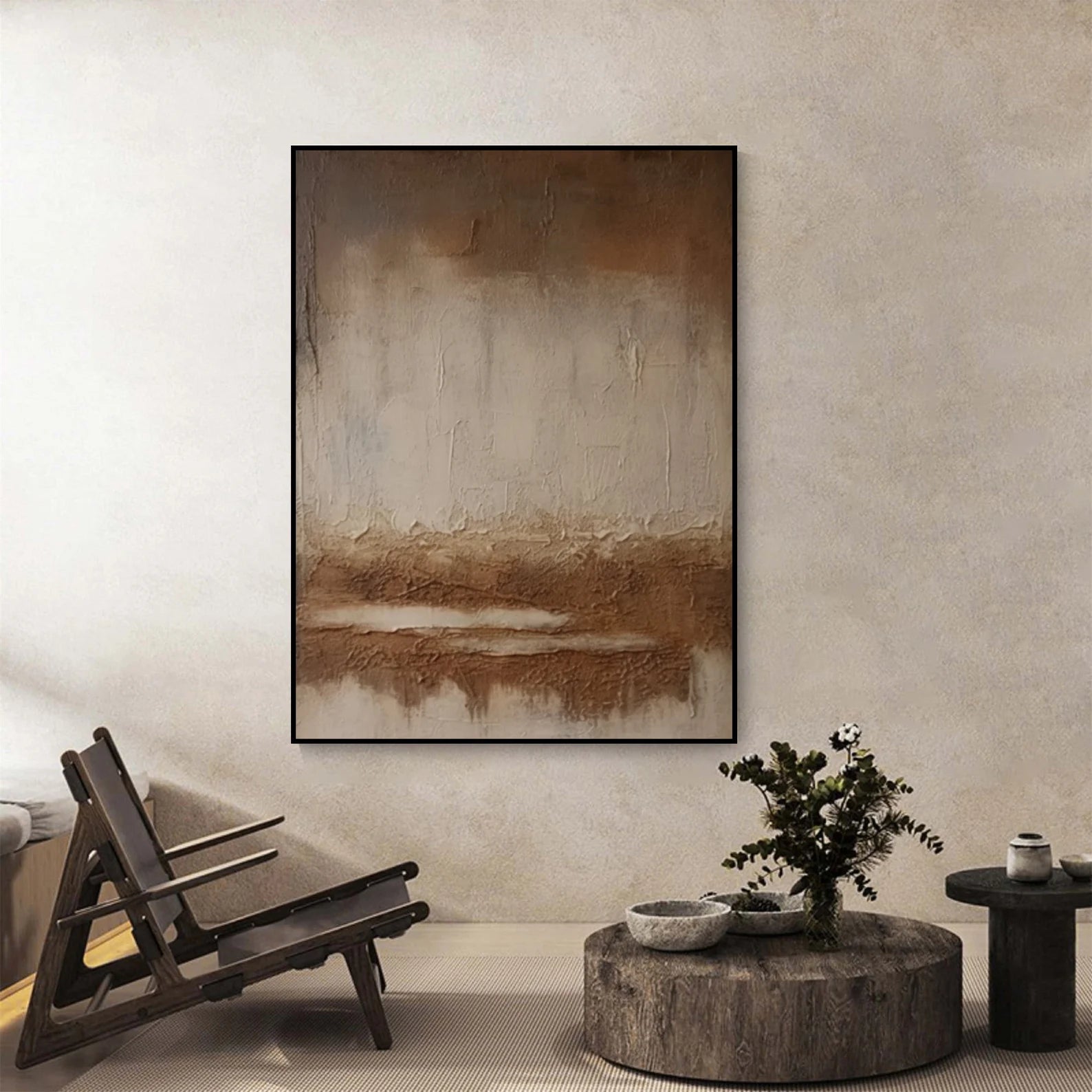 Textured Earthy Serenity | Brown Beige