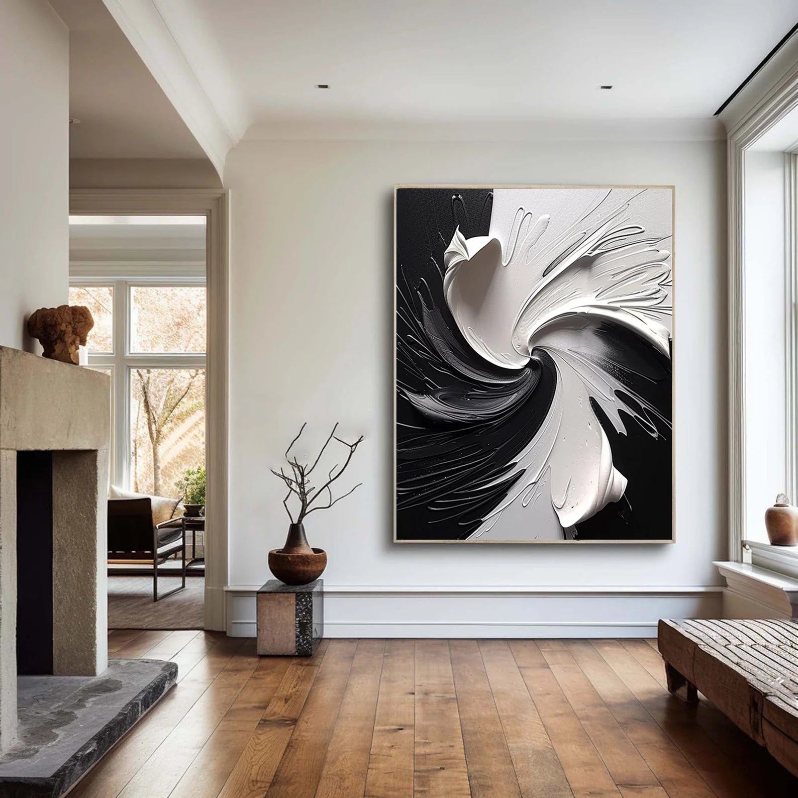 Textured Monochrome Opulence | Black White