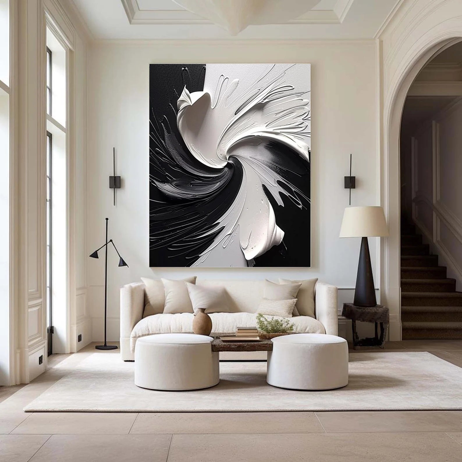 Textured Monochrome Opulence | Black White