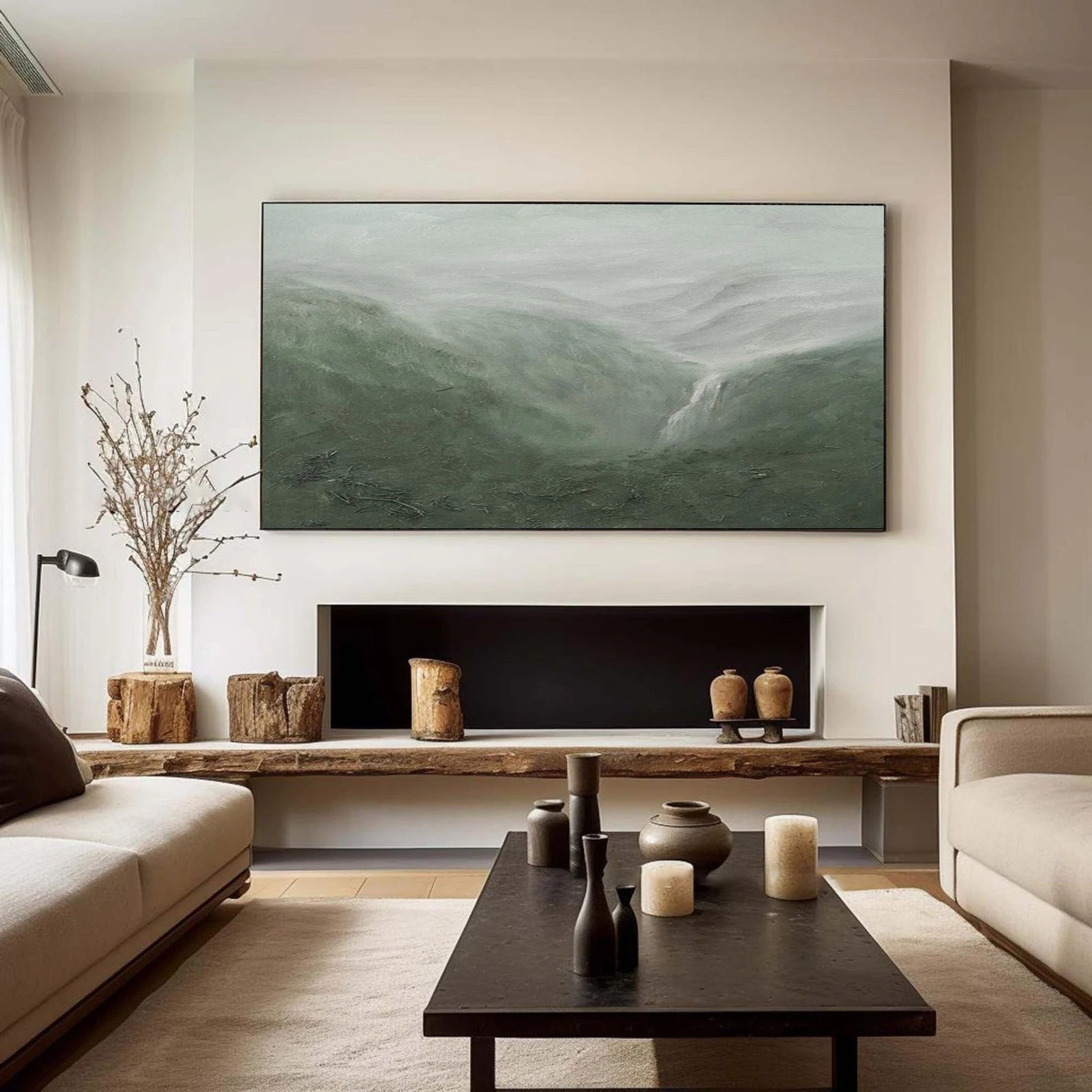 Textured Landscape Serenity | Green Mist