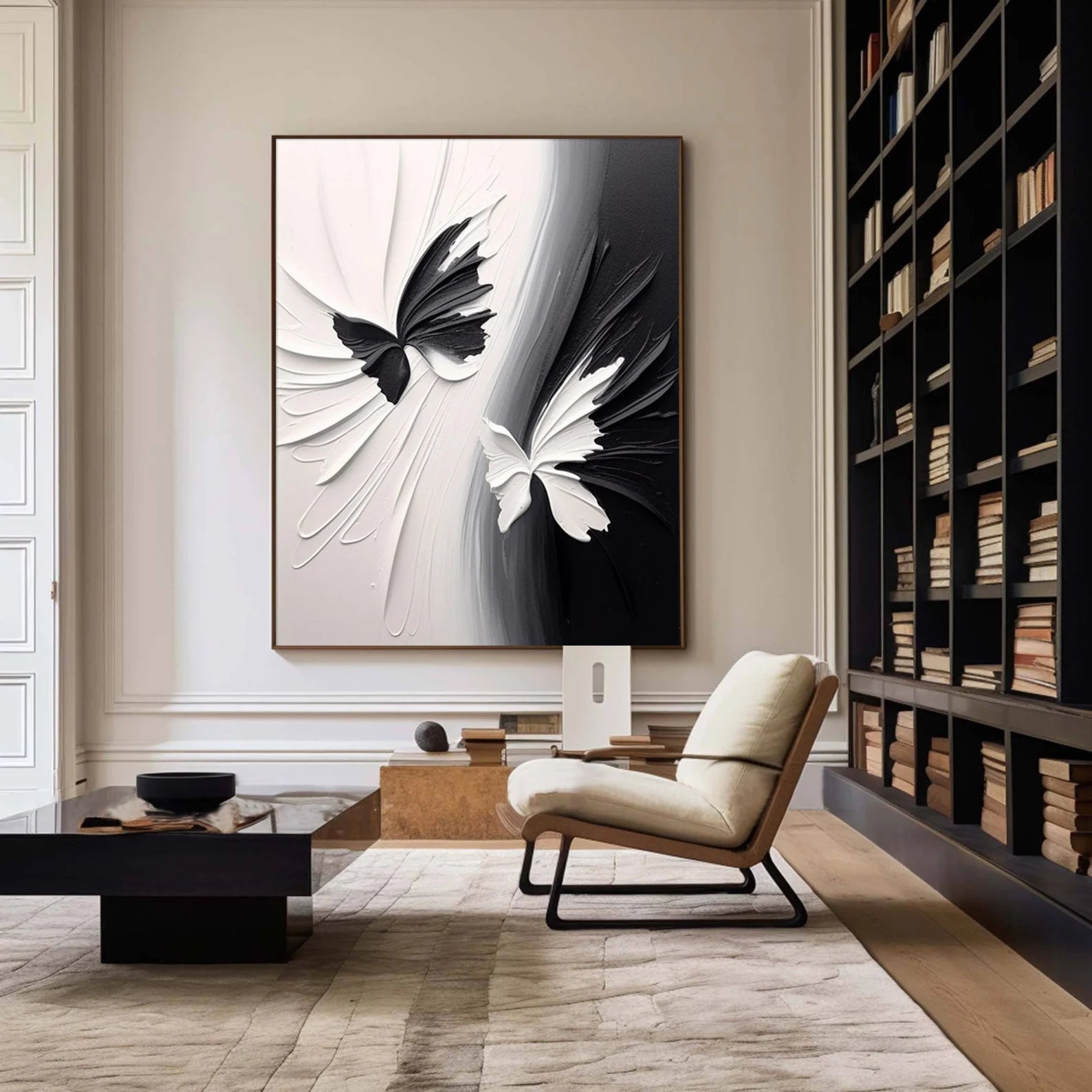 Textured Butterfly Chic | Black White