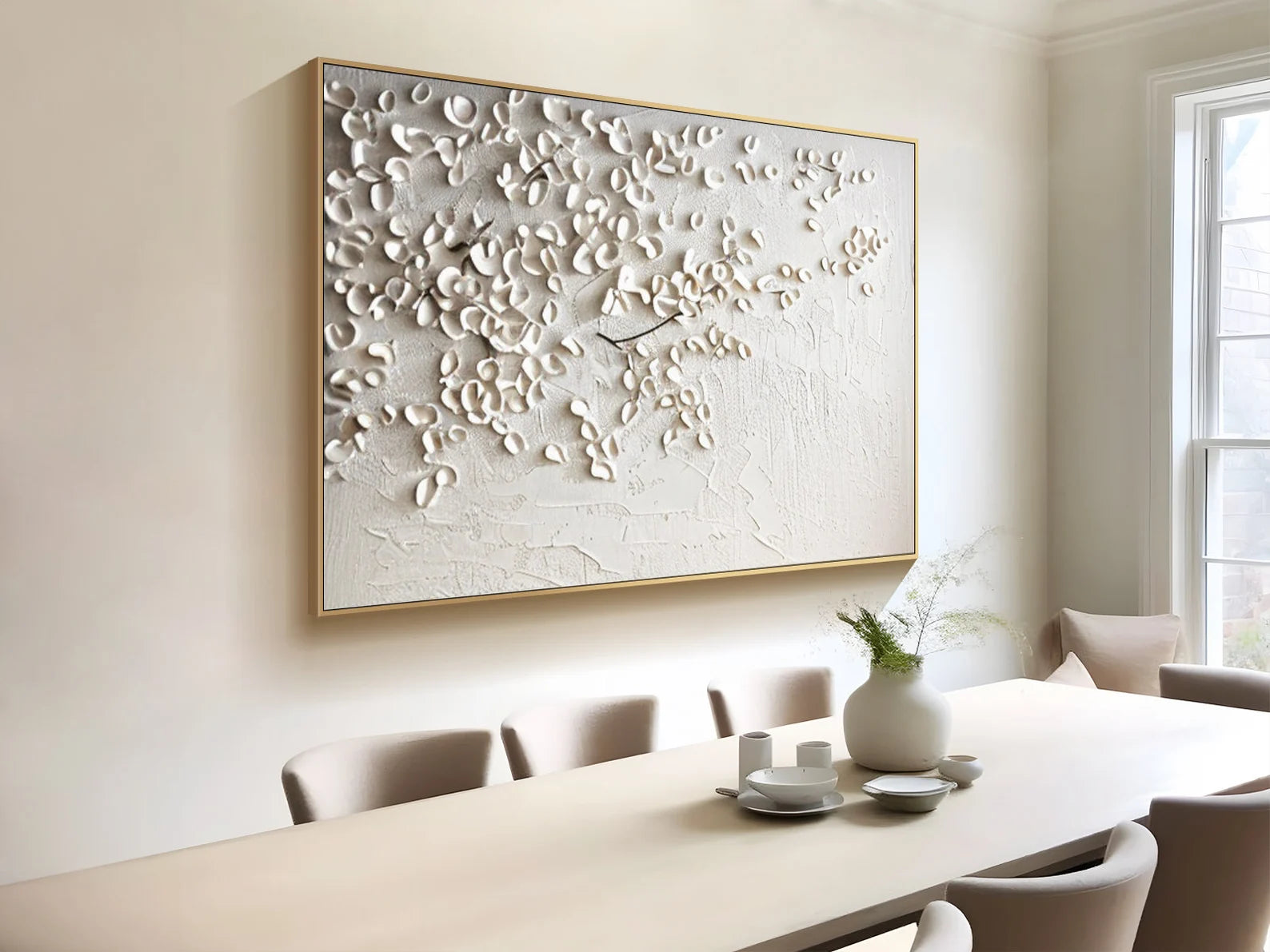 Textured Petal Mosaic | Ivory Hues