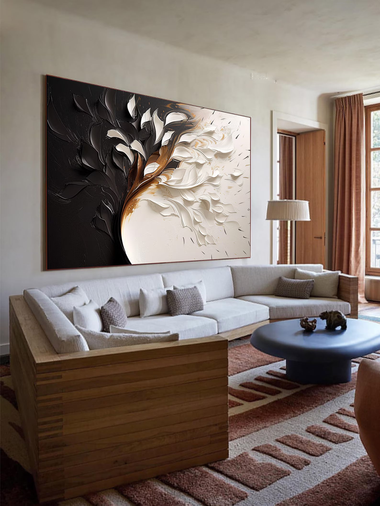 Textured Monochrome Floral | Black White