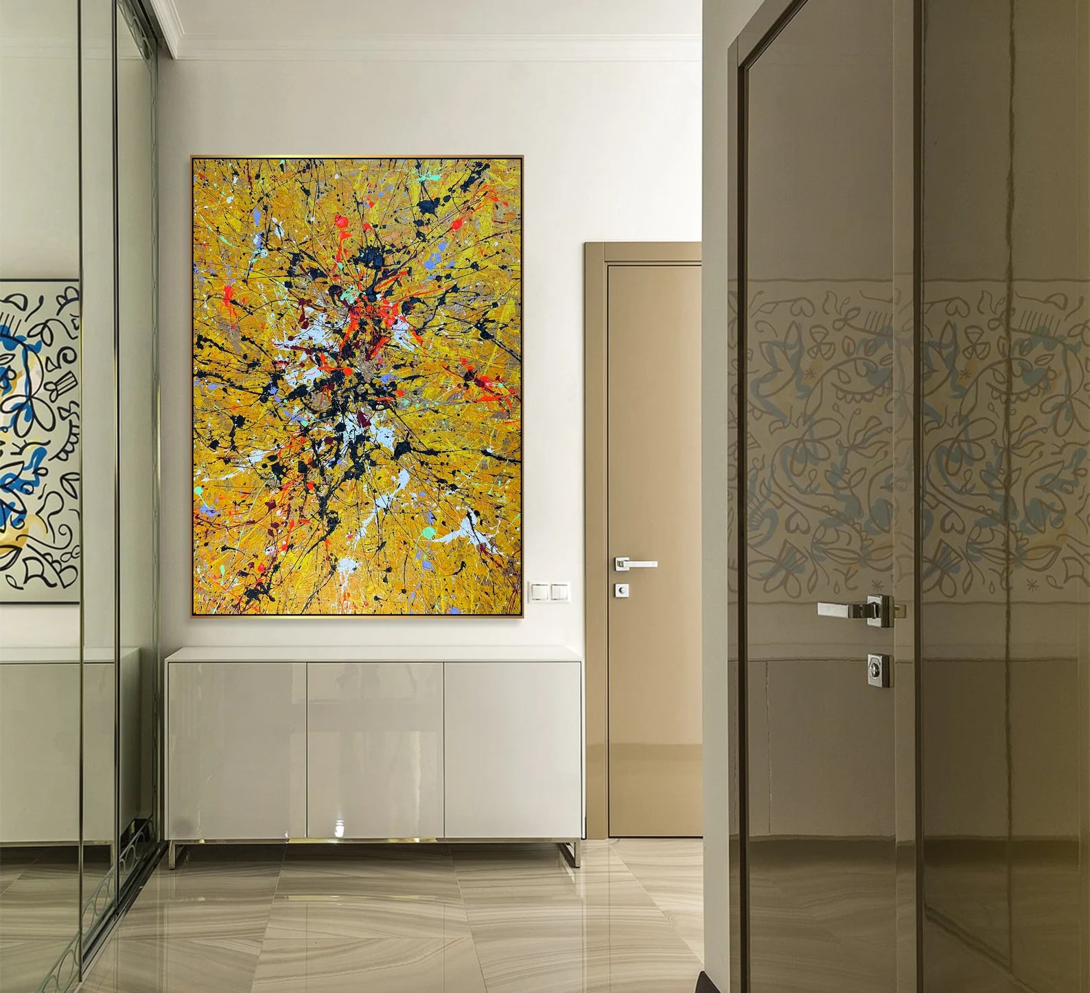 Textured Splatter Vibrancy | Golden Backdrop