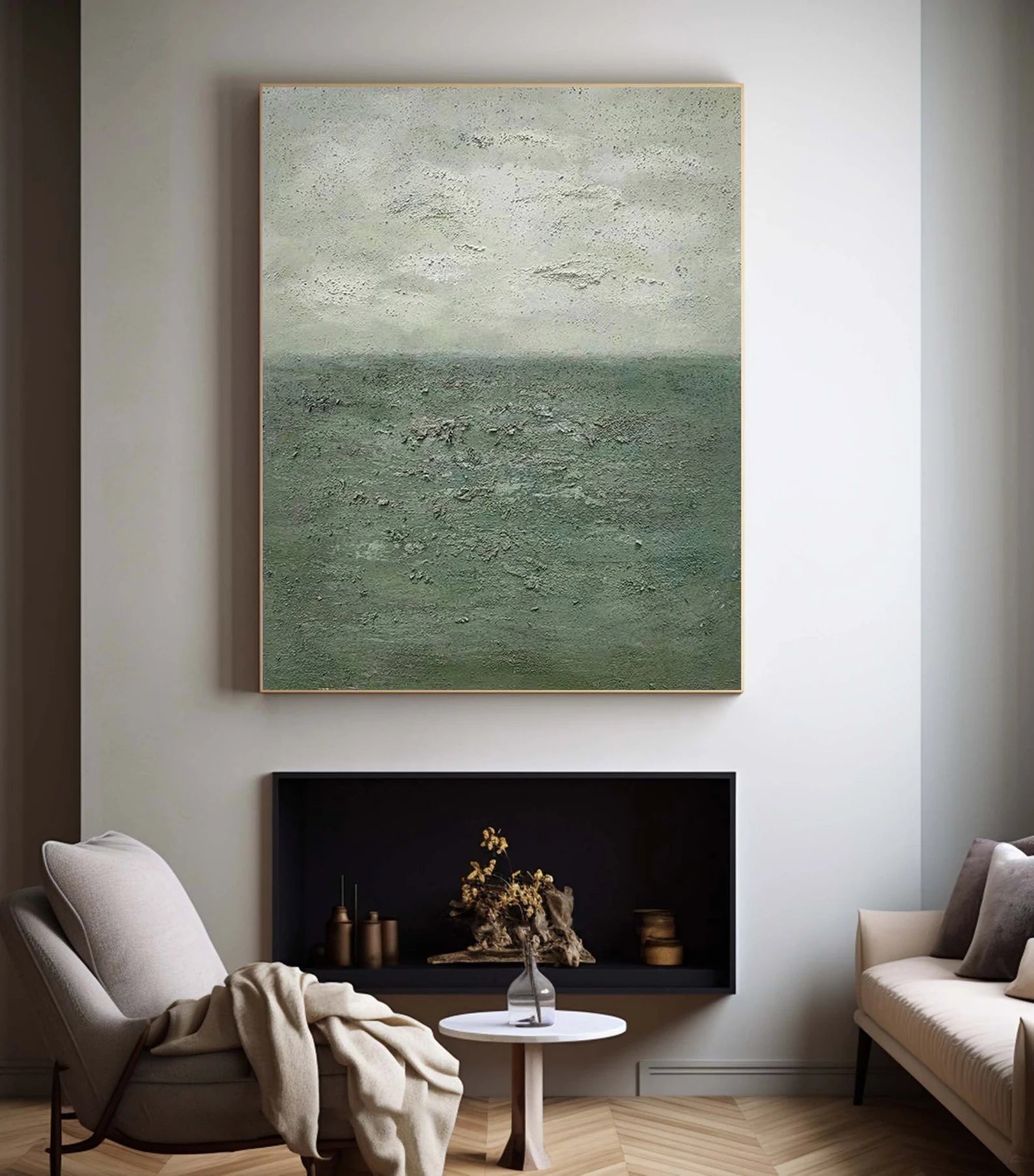 Textured Landscape Serenity | Green Gray
