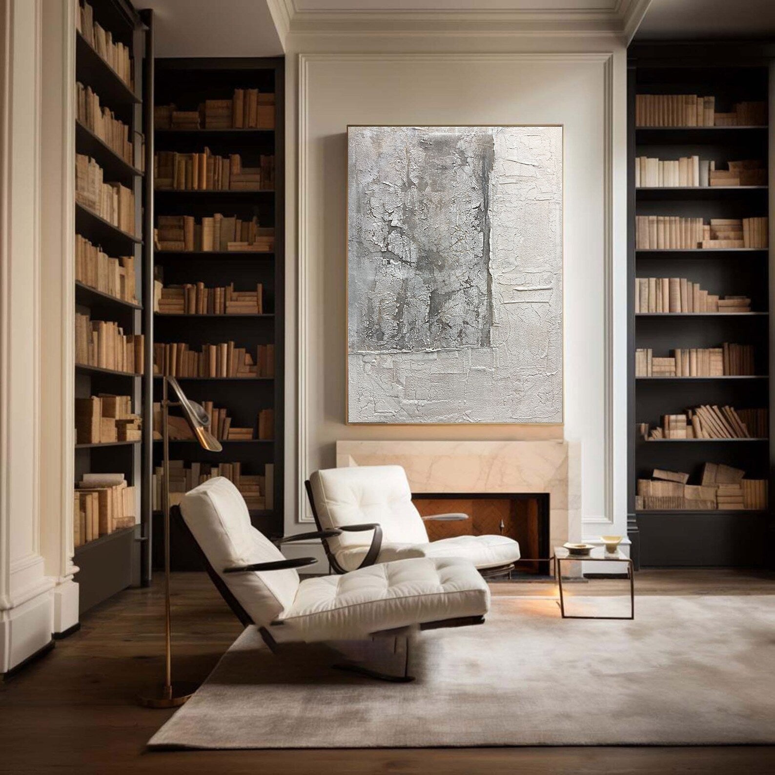 Textured Abstract Grandeur | Gray White