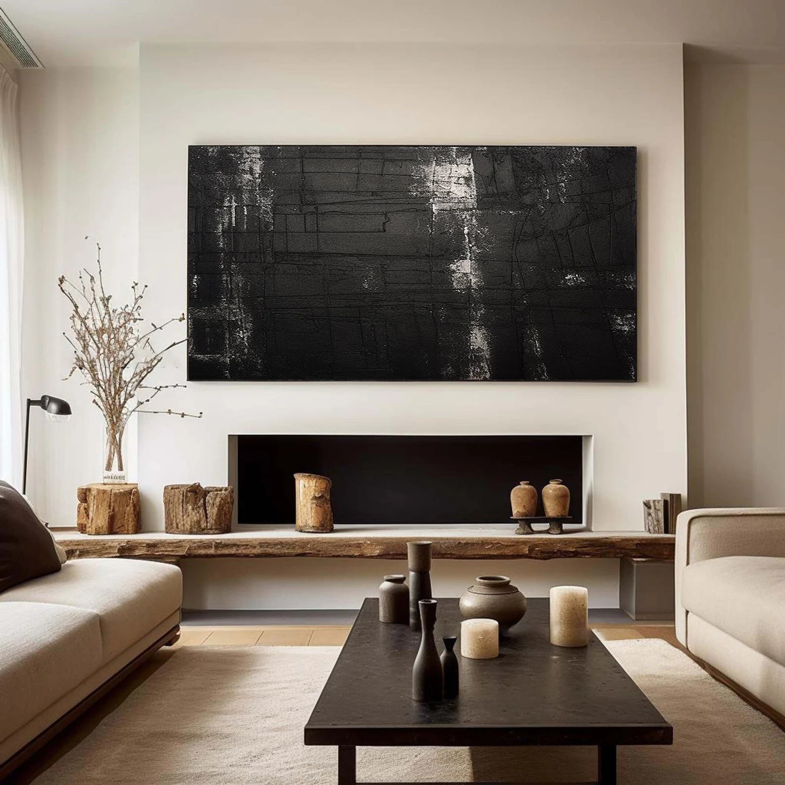 Textured Monochrome Grandeur | Black Silver