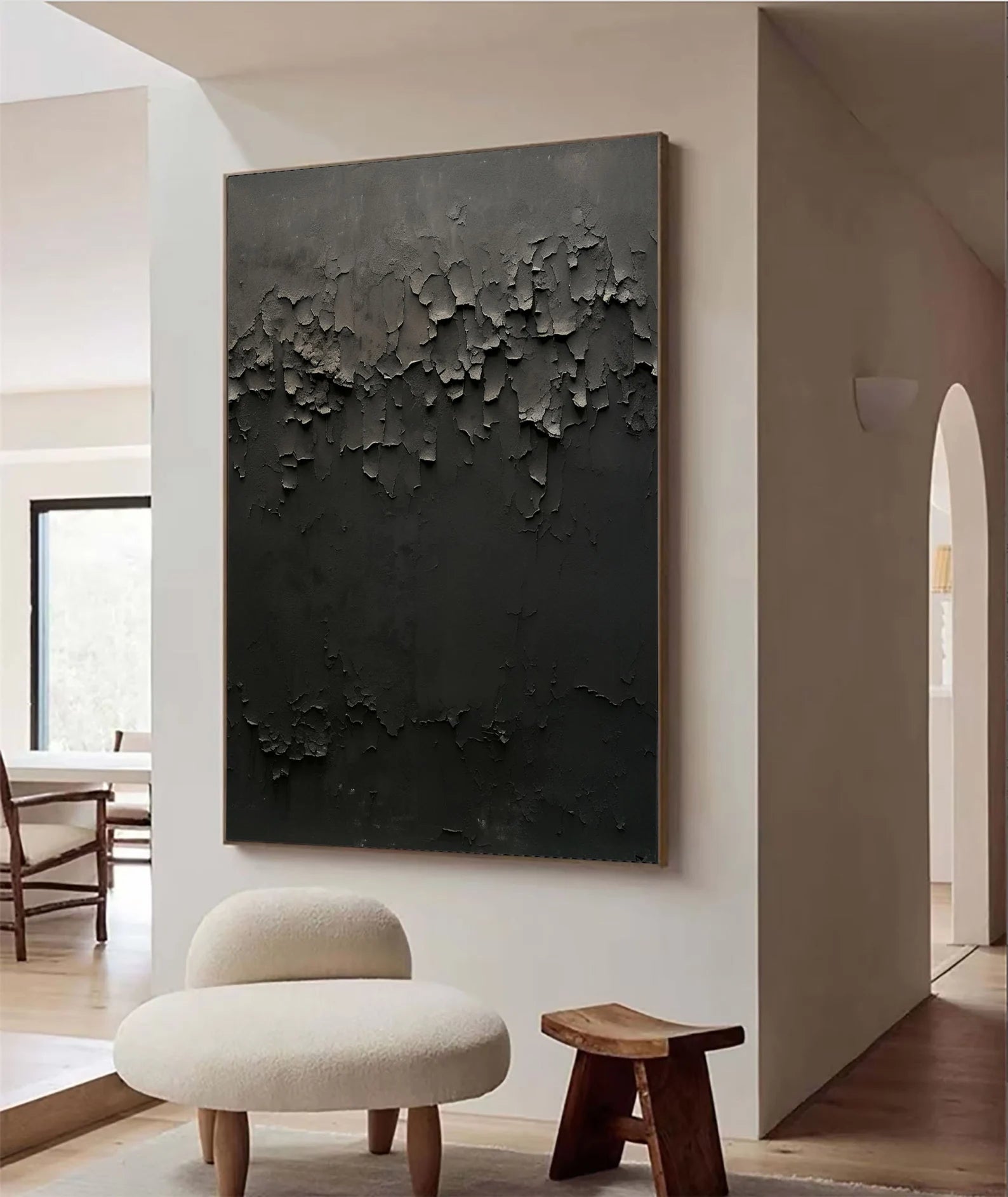 Textured Black Abstract Art | Dramatic Luxury