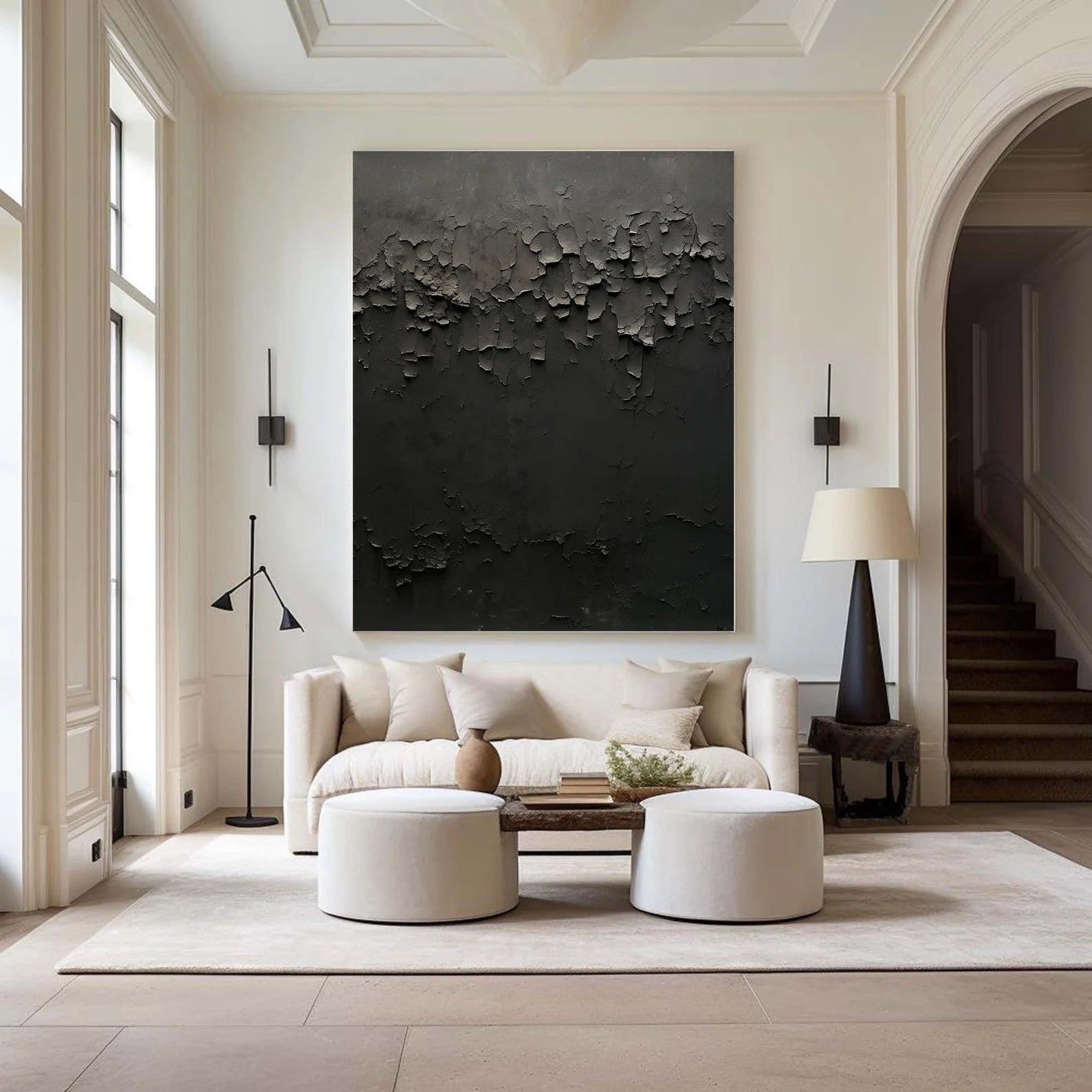 Textured Black Abstract Art | Dramatic Luxury