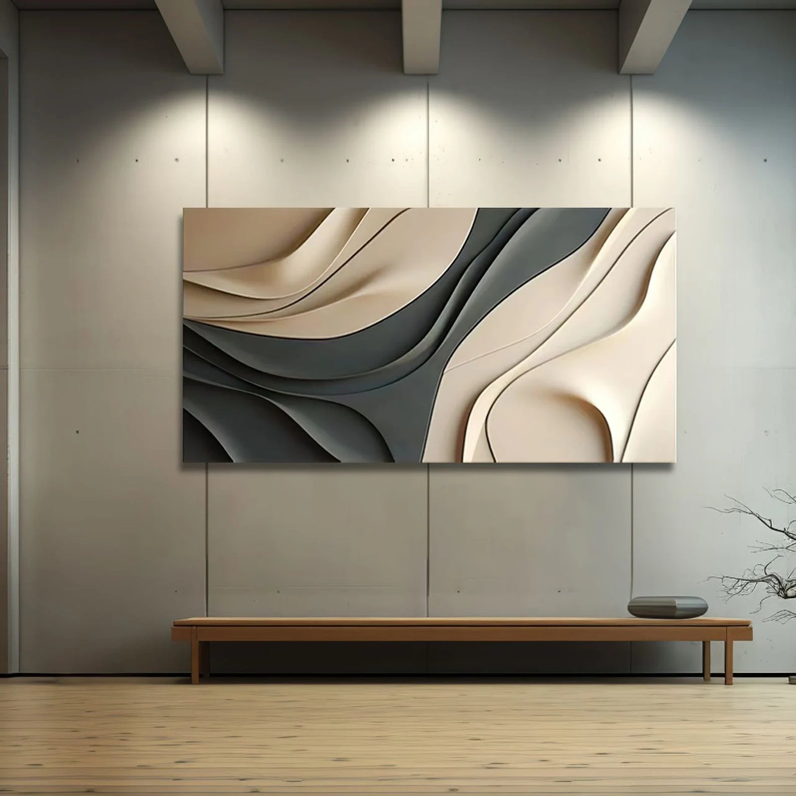 Textured Wave Sophistication | Beige Gray